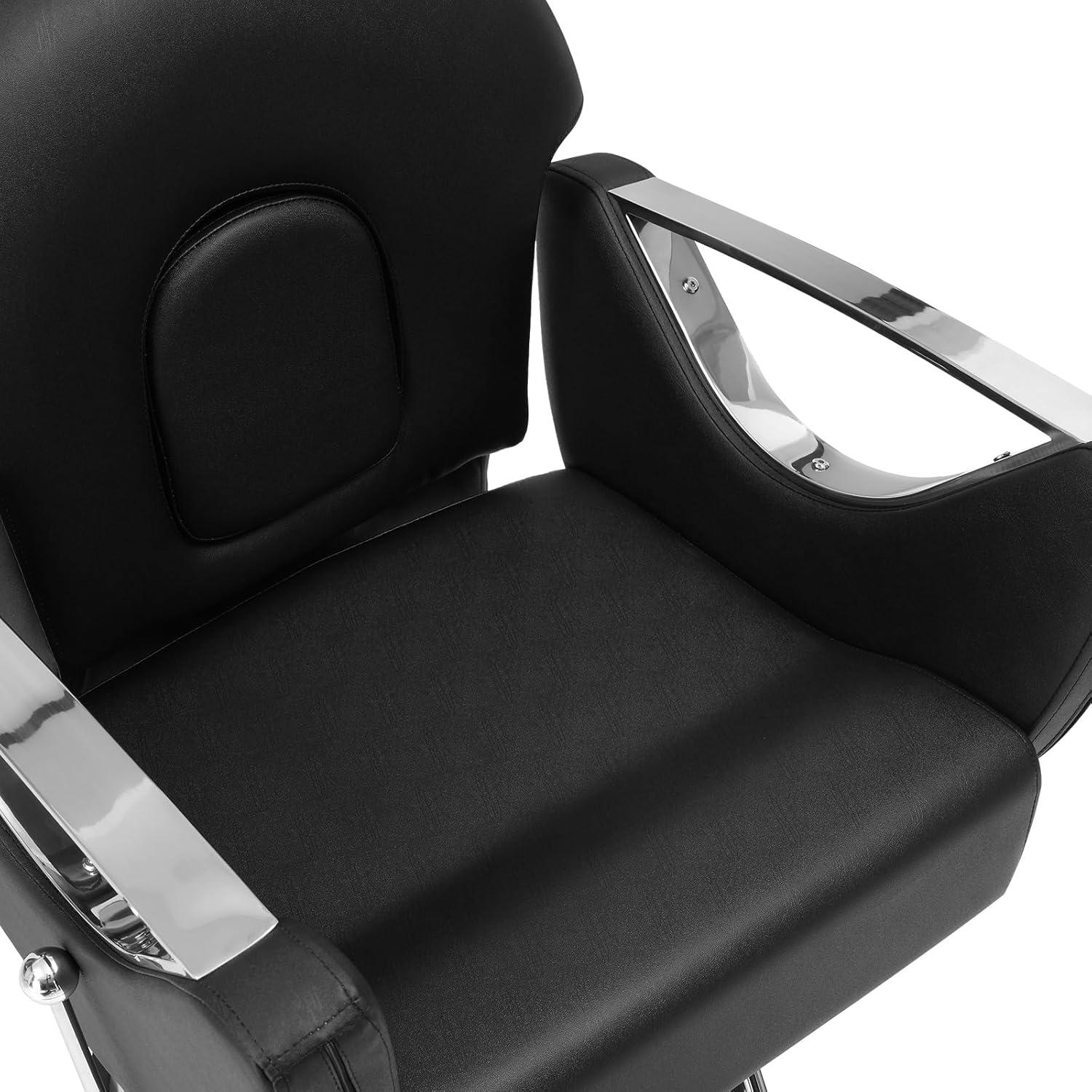 Salon Chair, Hydraulic Recliner Barber Chair for Hair Stylist, 360 Deg Swivel Reclining Salon Chair, Black - 330 lbs