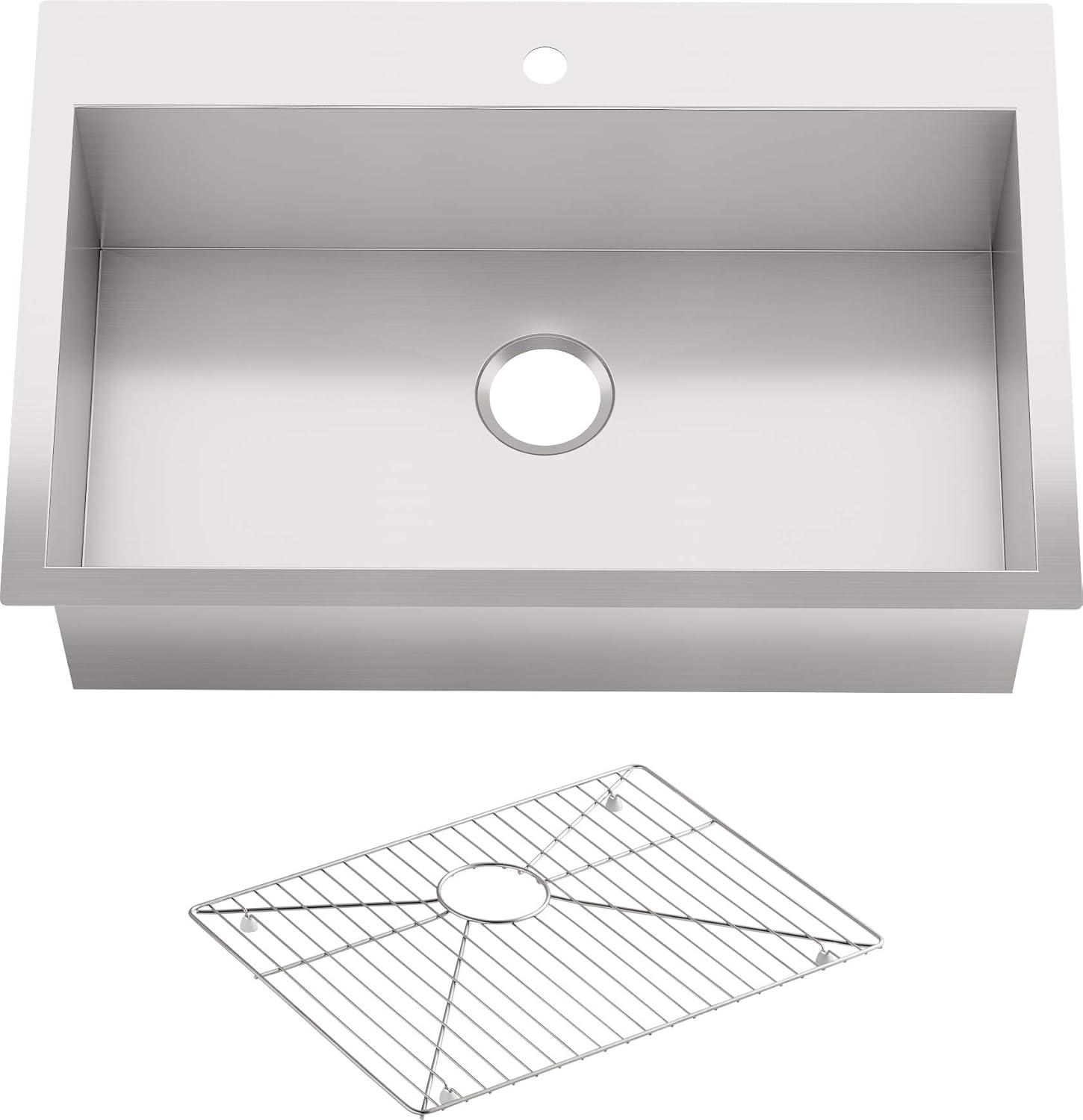 Vault 33" Stainless Steel Single Bowl Drop-in Kitchen Sink