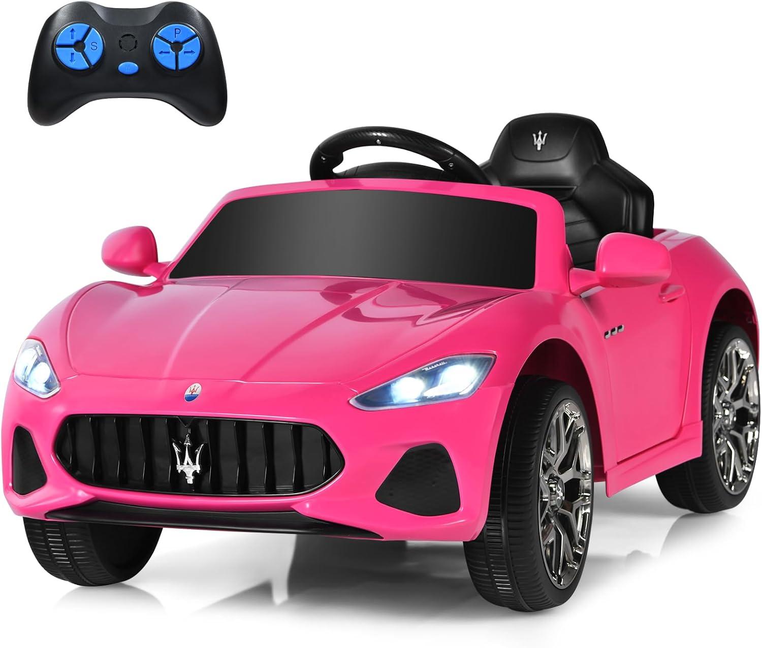 Pink 12V Maserati GranCabrio Kids Ride-On Car with Remote Control