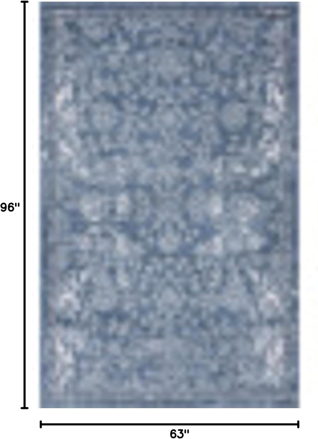 Unique Loom Portland Collection Area Rug - Albany (5' 3" x 8' Rectangle Blue/Ivory)