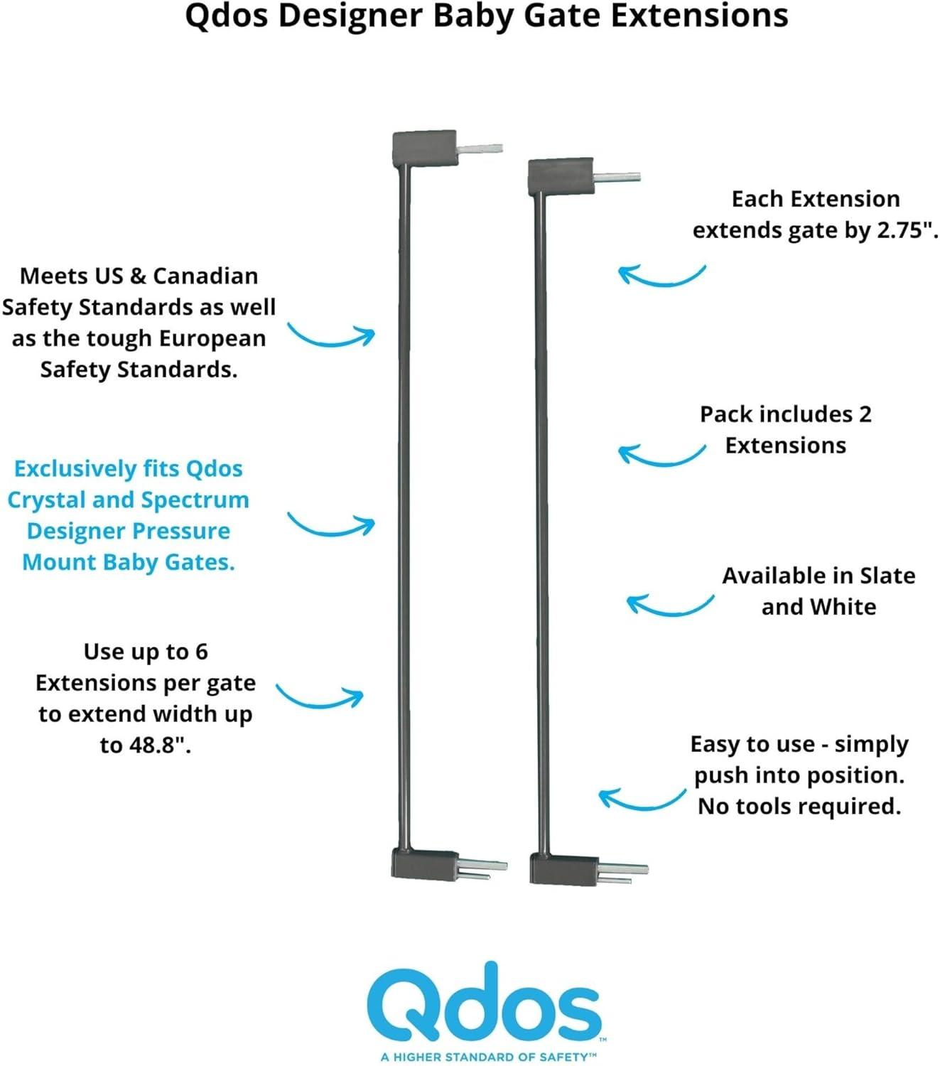 Qdos Designer Gate Extensions for Crystal and Spectrum Pressure Mount Gates - Slate