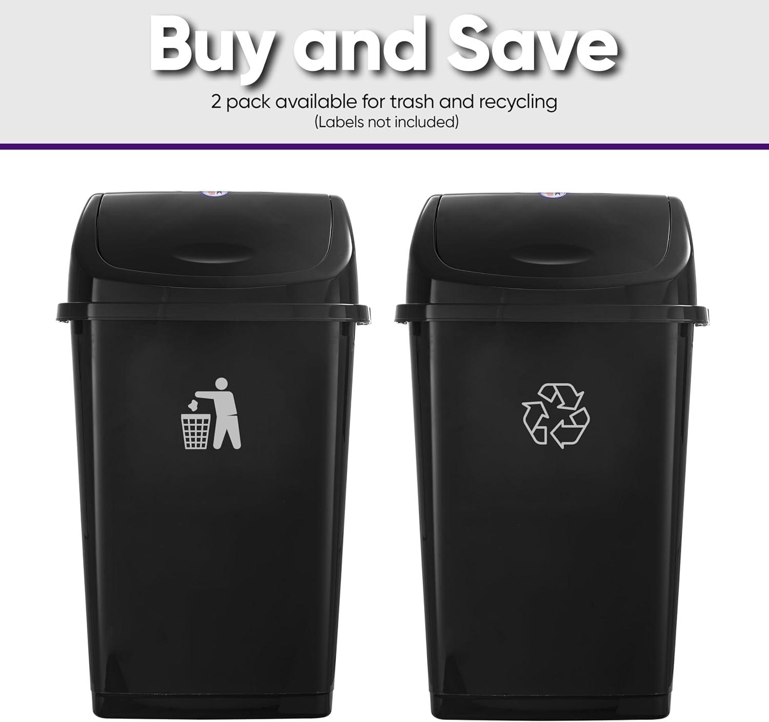 Superio Plastic 13 Gallon Swing Top Trash Can