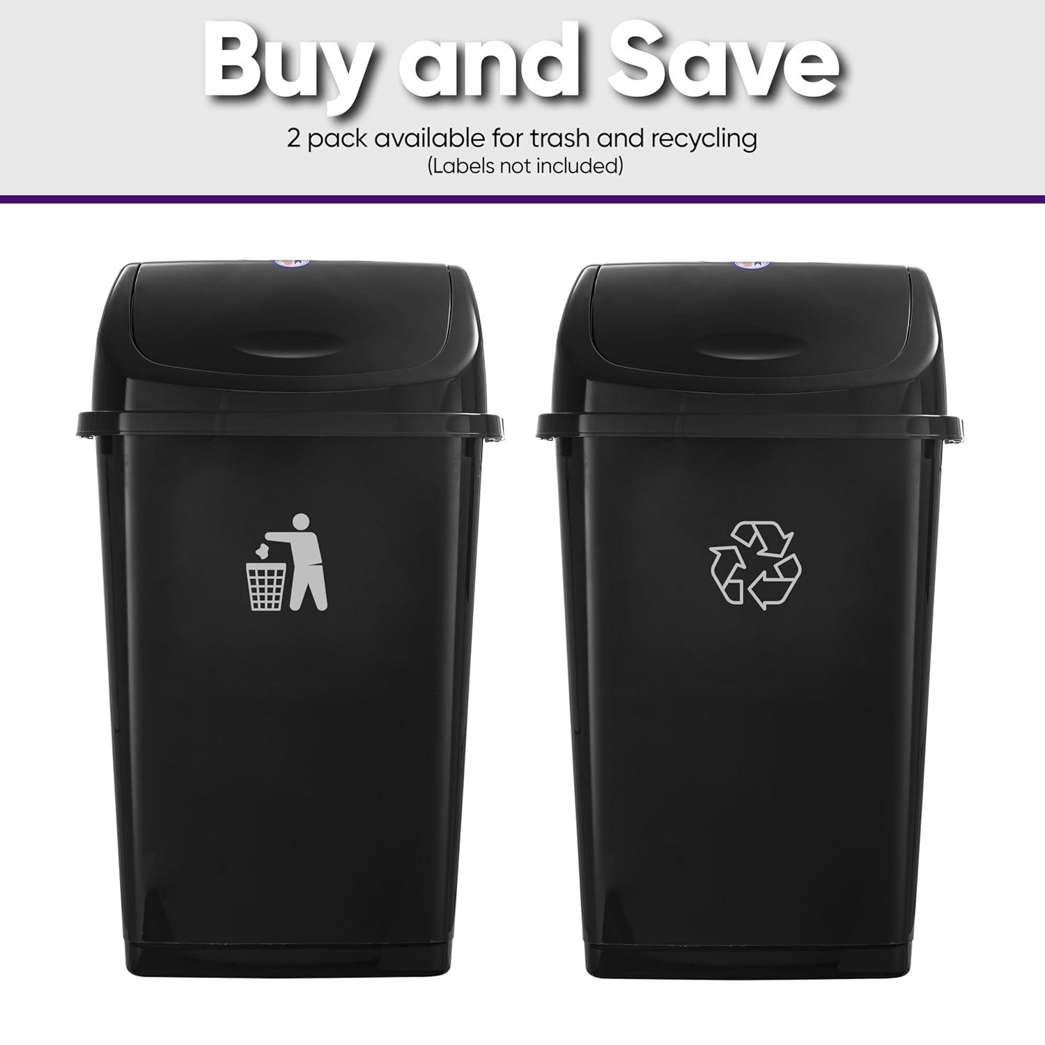 Superio Plastic 13 Gallon Swing Top Trash Can