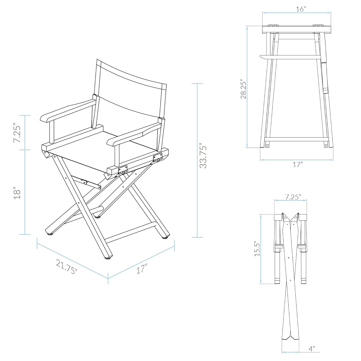 Casual Home 18-Inch Director Chair, Honey Oak Frame