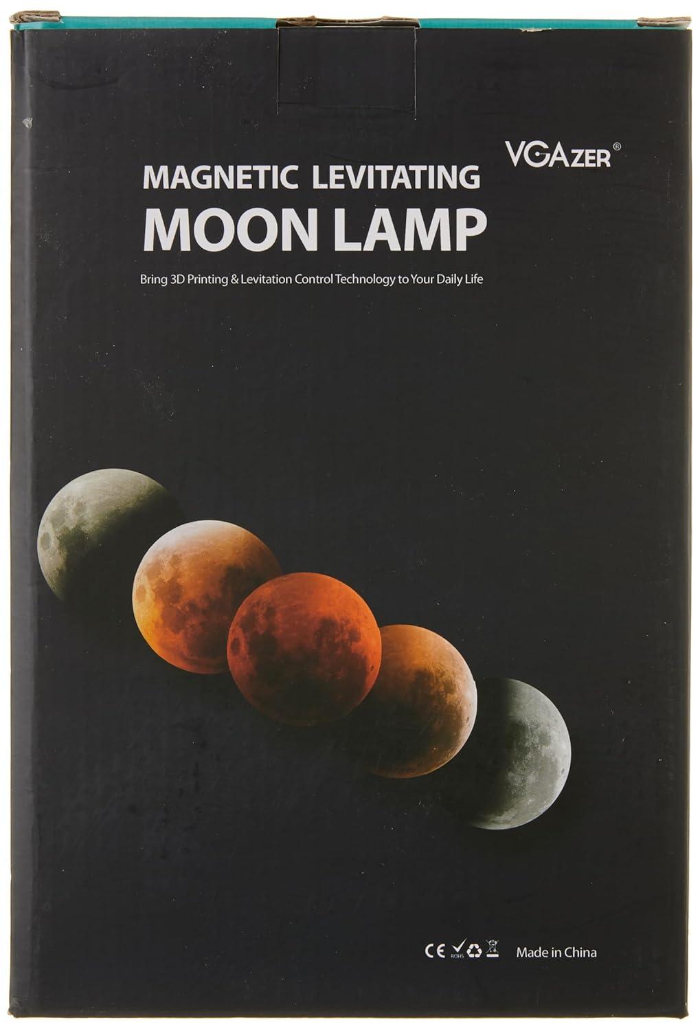 VGAzer Moon Lamp 3D Printing Magnetic Levitating Moon Light Lamps for Home、Office Decor, Creative Gift-6 Inch,Has 16 Colors 20 Modes