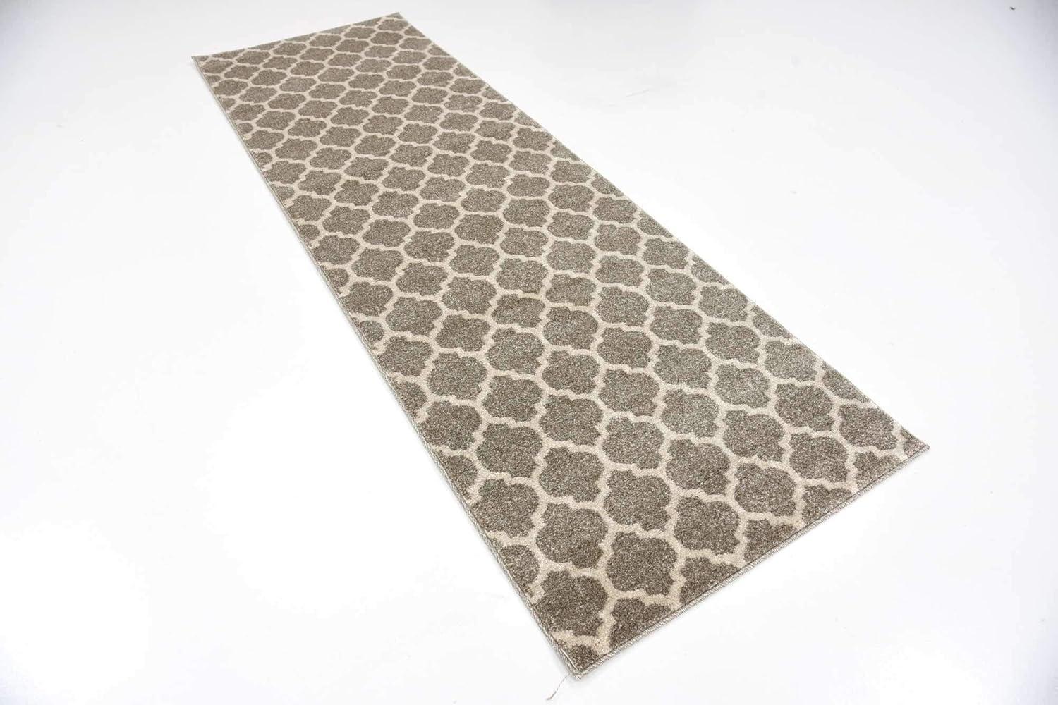 Unique Loom 2' 7 x 8' 0 Trellis Philadelphia Light Brown Area Rug