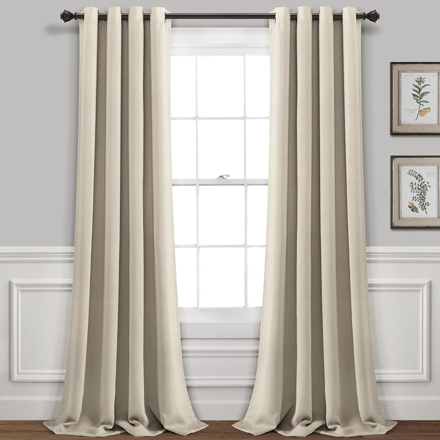 Lush Décor Insulated Grommet Blackout Polyester Blackout Curtains / Drapes Pair (Set of 2)