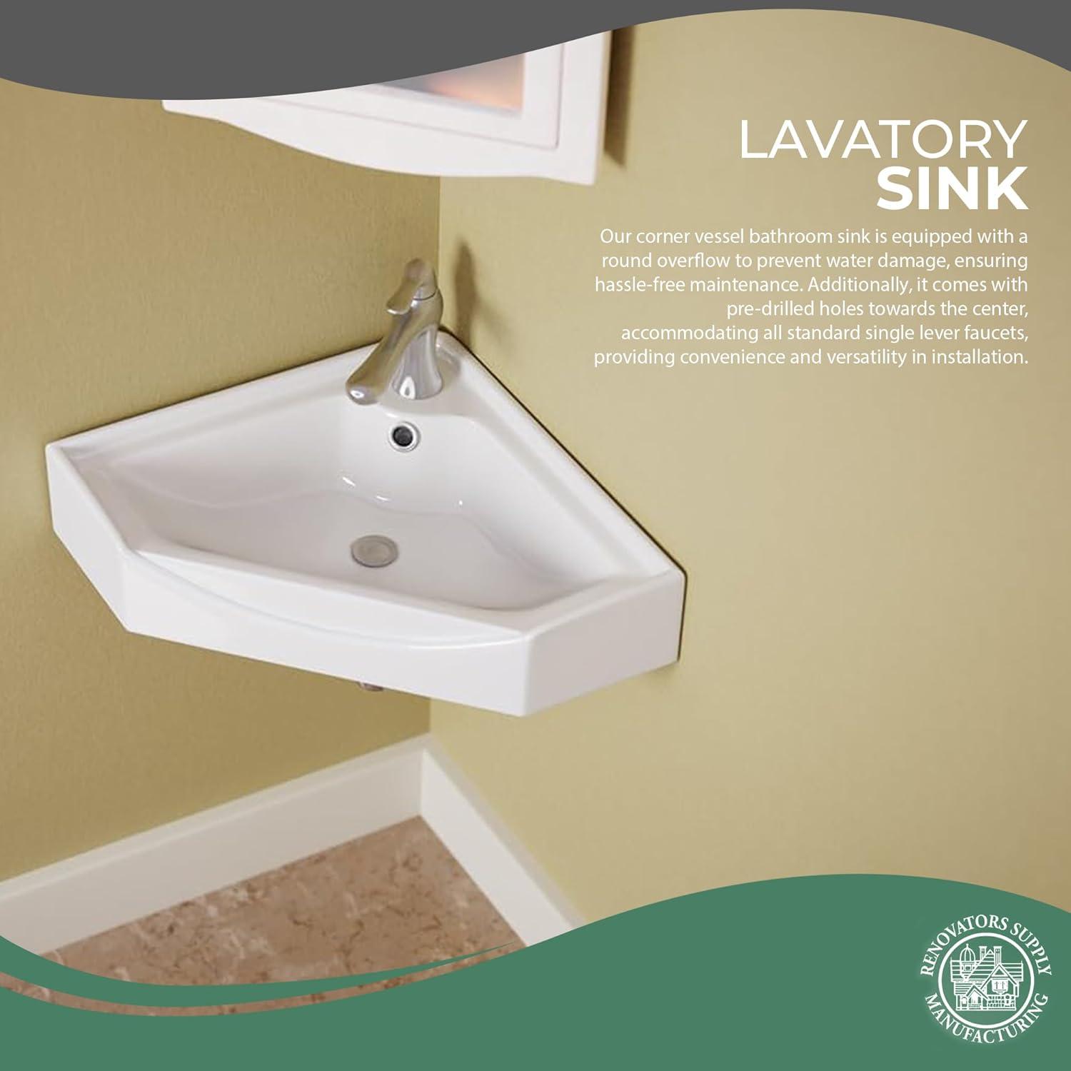 The Renovators Supply Inc. 17'' Gloss Vitreous China Specialty Bathroom Sink with Overflow