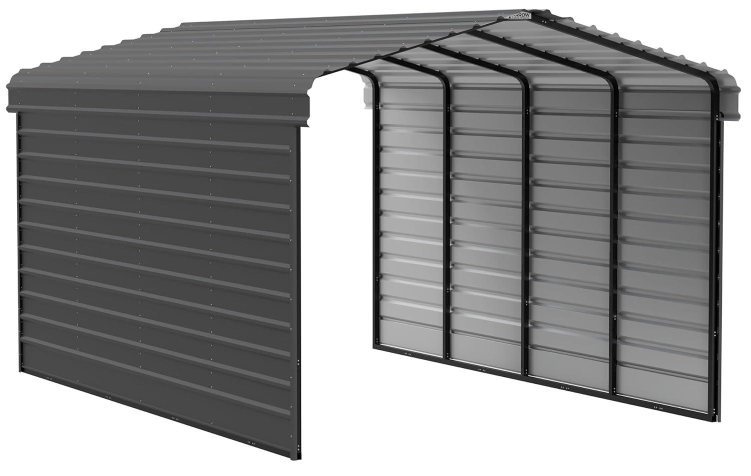 Arrow Arrow Steel Carport with 2 Side Wall Kits, 12x20x09