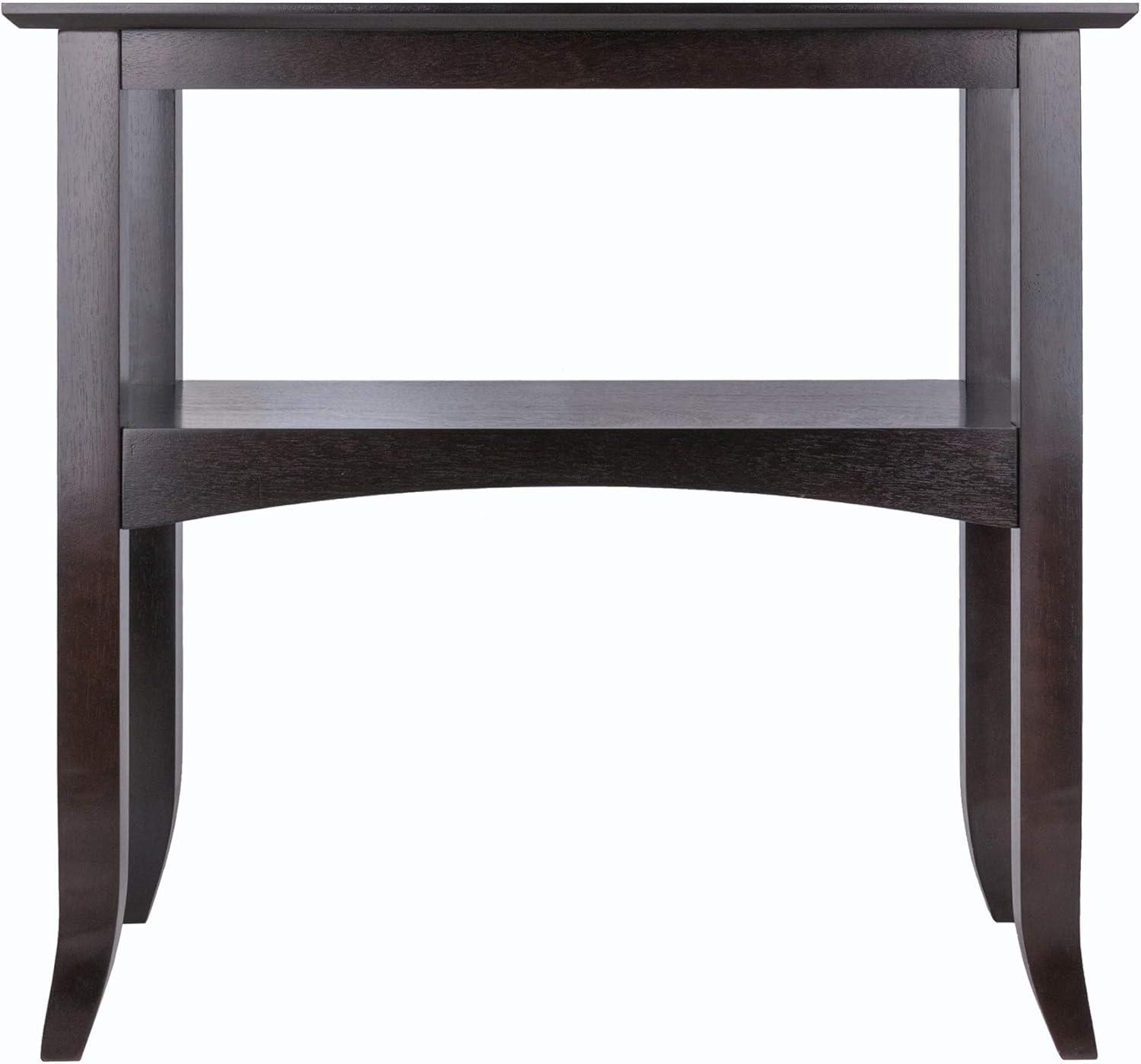 Winsome Camden Console Table Coffee: Traditional Style, Fixed Shelf, Wood Composite Frame, for Entryway or Living Room