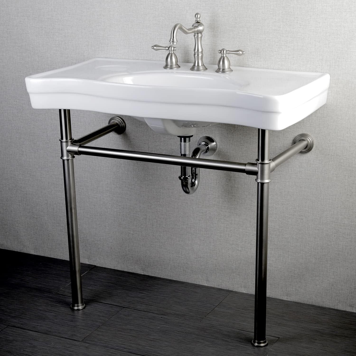 Kingston Brass KS1978AL Kingston Brass Heritage Two-Handle 3-Hole Deck Mount Widespread Bathroom Faucet with Brass Pop-Up Drain
