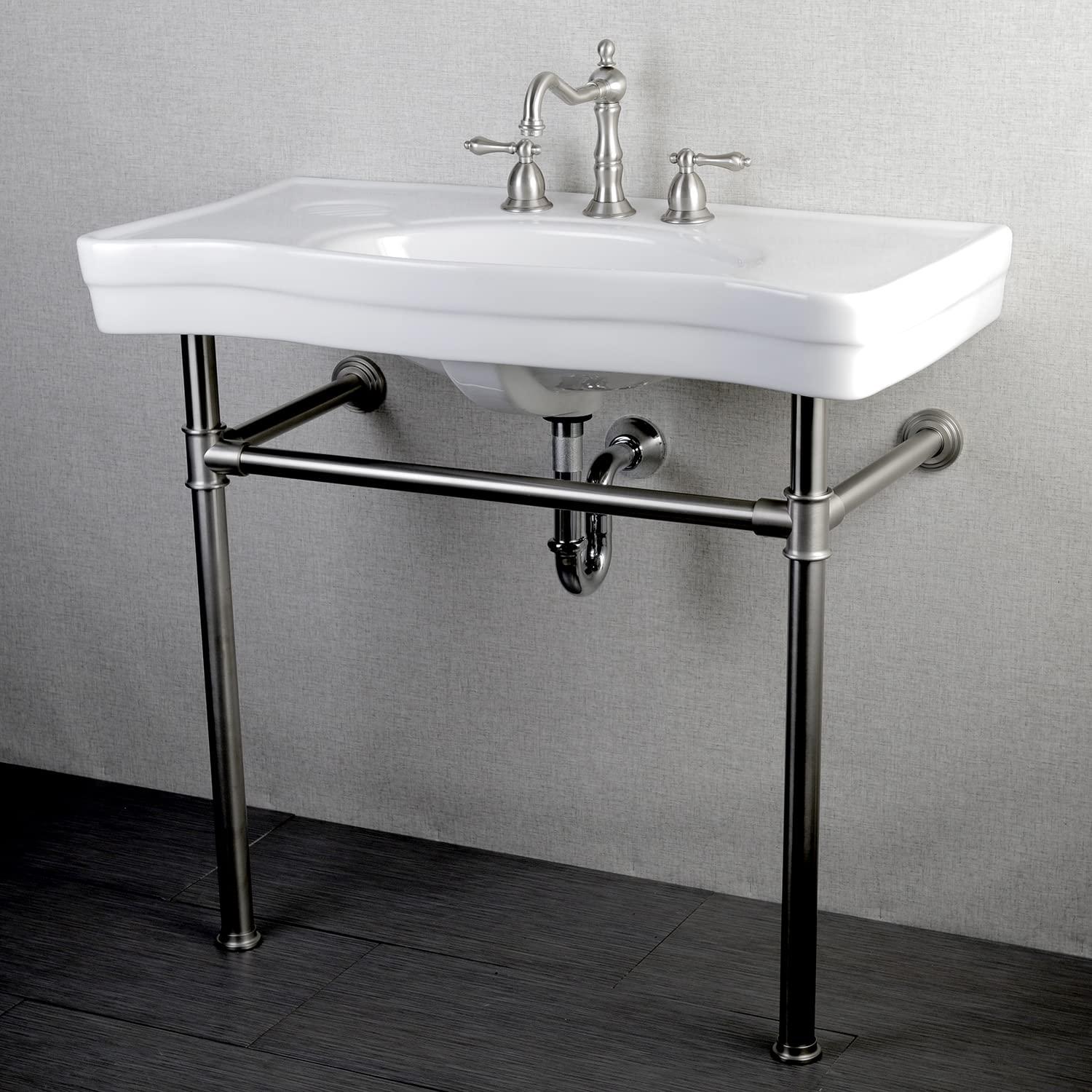 Kingston Brass KS1978AL Kingston Brass Heritage Two-Handle 3-Hole Deck Mount Widespread Bathroom Faucet with Brass Pop-Up Drain