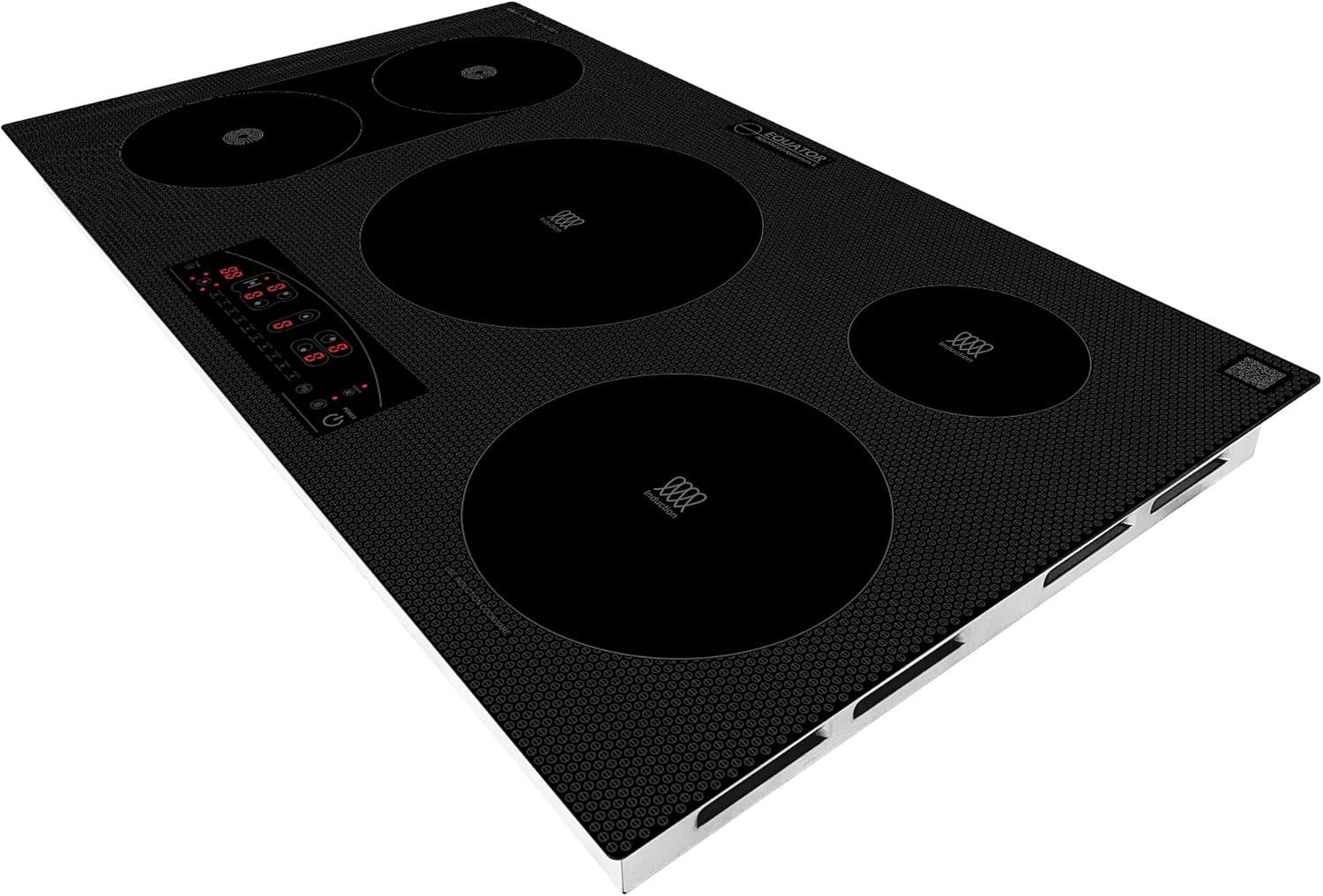 Equator Design 36" Electric Hybrid CERAMIC-INDUCTION 5 Burner Cooktop 220V