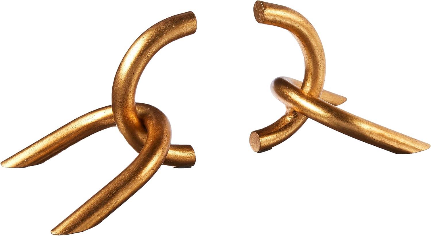 Gold Curved Iron Contemporary Bookends Set