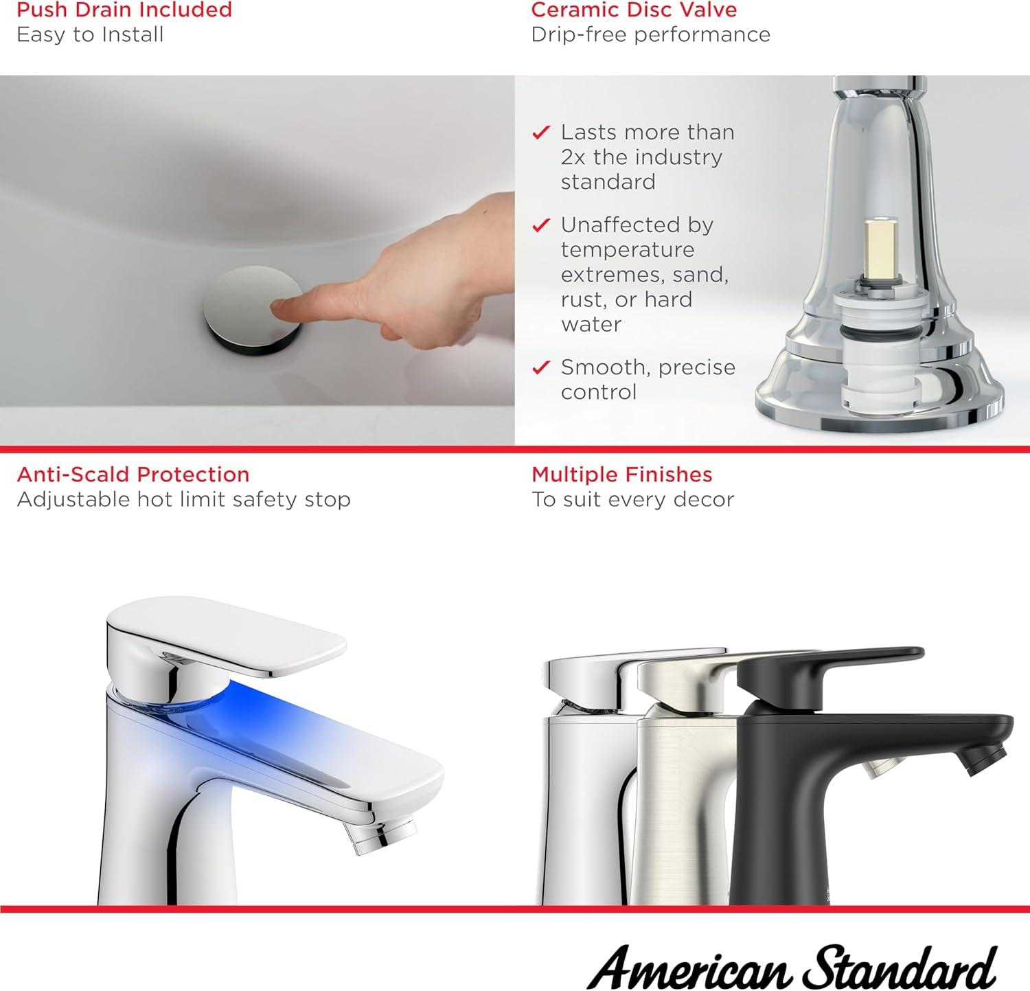 Single-Hole Single-handle Bathroom Faucet with Drain Assembly