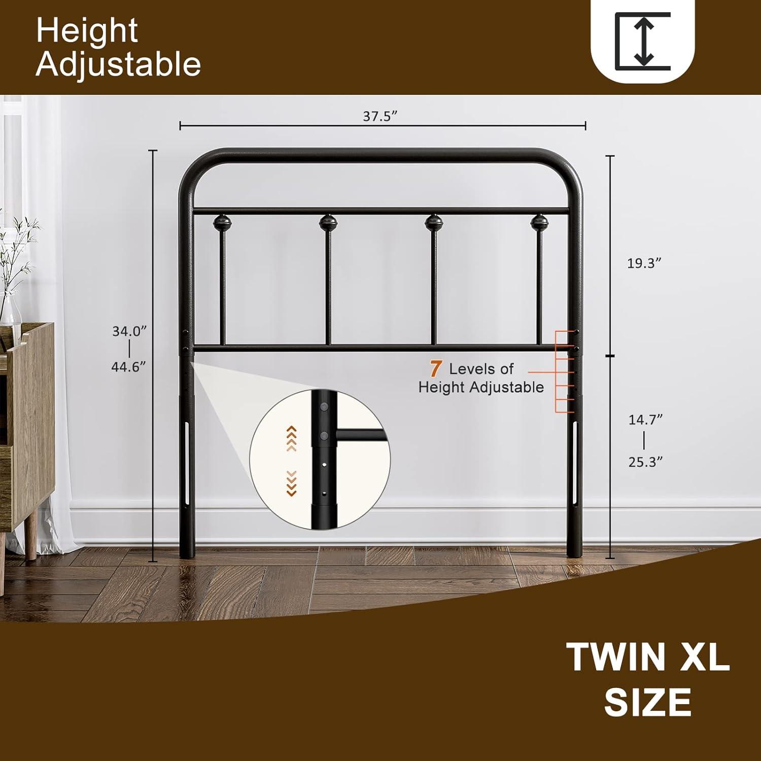 August Grove® August Grove® Metal Headboard - Adjustable Height - Farmhouse Victorian Style