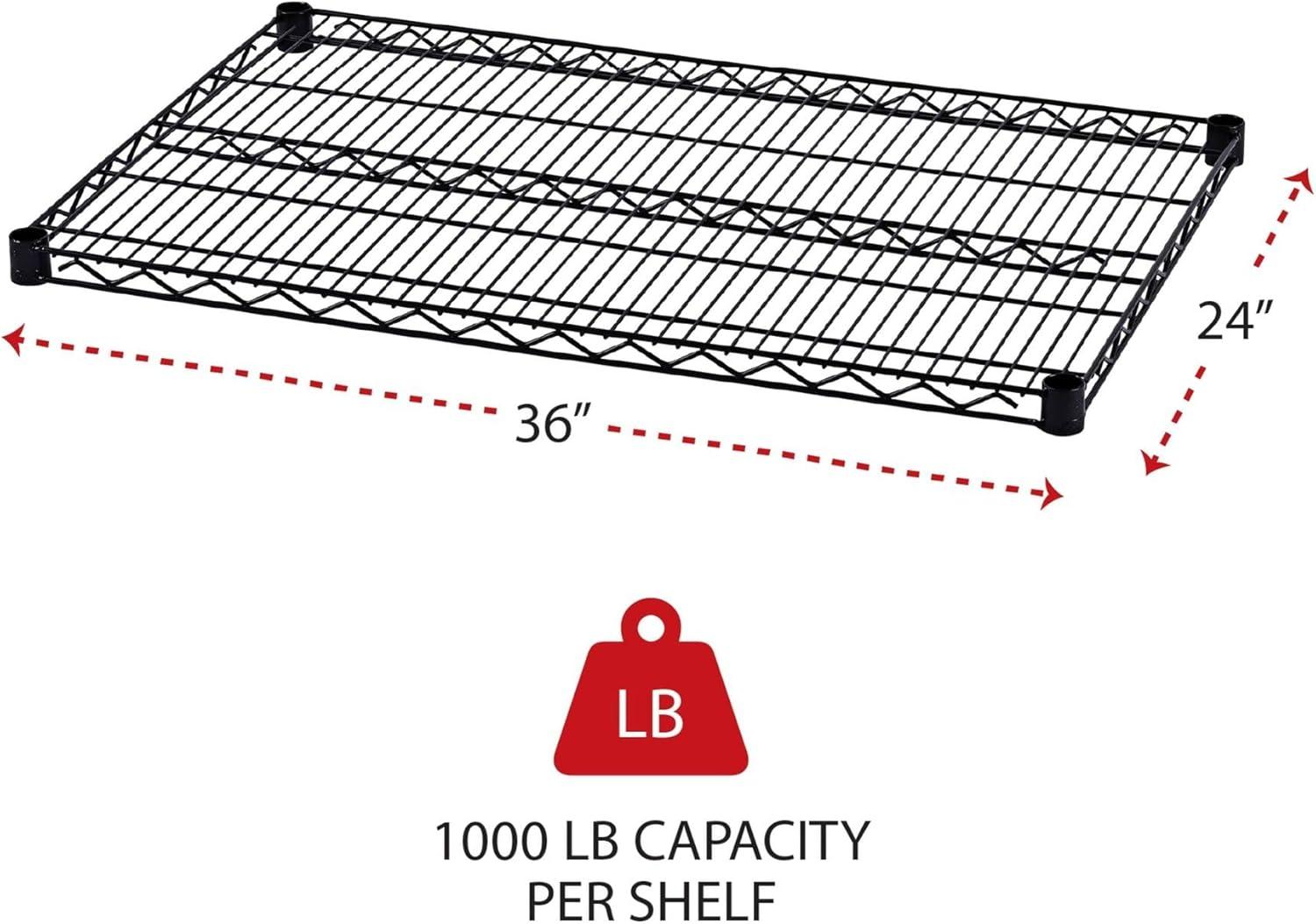 Black 36" x 24" Industrial Wire Shelving Unit