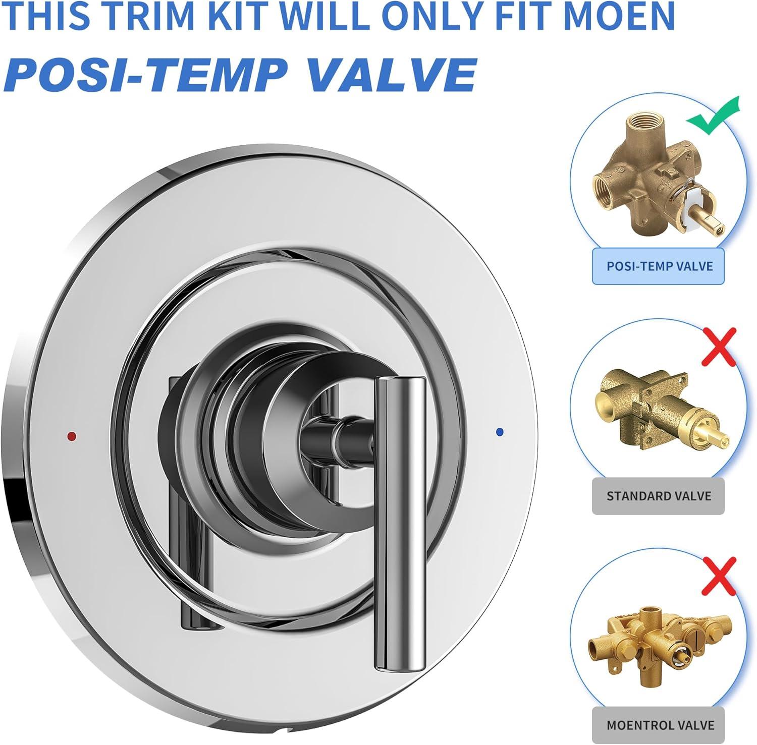 Gibson Pressure Balance Shower Faucet Trim with Lever Handle