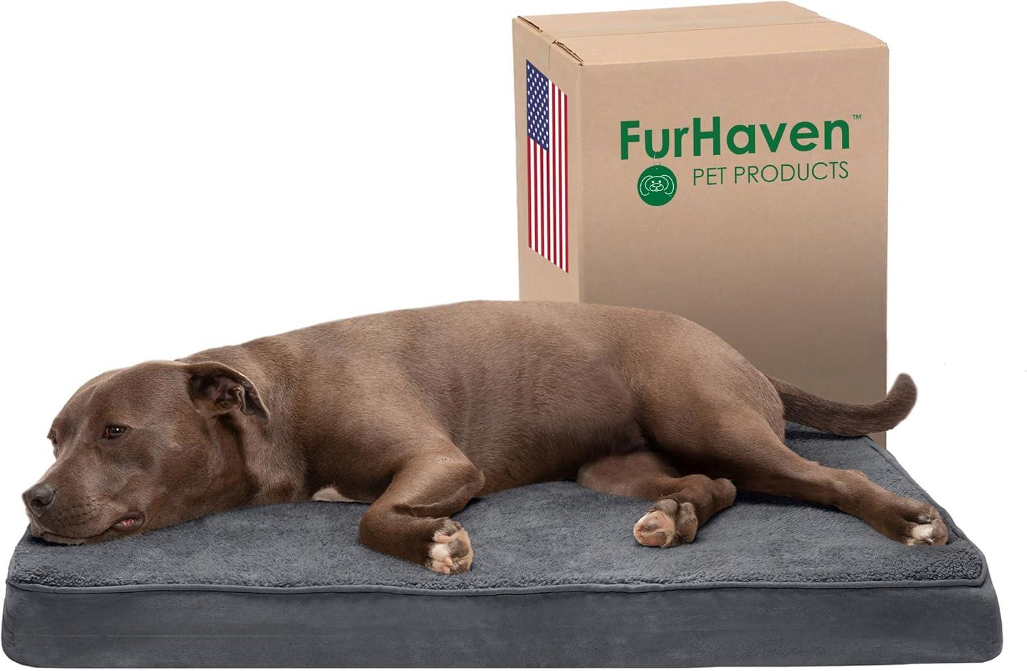 Large Gray Orthopedic Cooling Gel Memory Foam Dog Bed