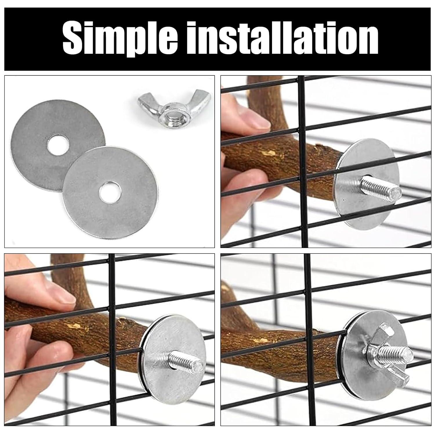 Allazone Natural Wooden Bird Perch Stand for Cage, Parrot Platform, Bird Perch Toy for Small Animals, Cockatiels, Parakeets, Finches