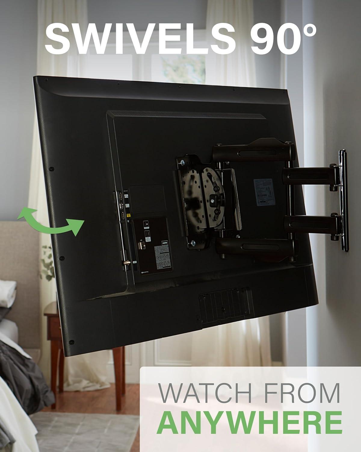 SANUS Full Motion TV Mount - Single Stud 19 to 40 inch TV Wall Mount Tilts, Extends & Swivels - Easy DIY Install Includes All Hardware & Post Install Leveling - Great for Corners