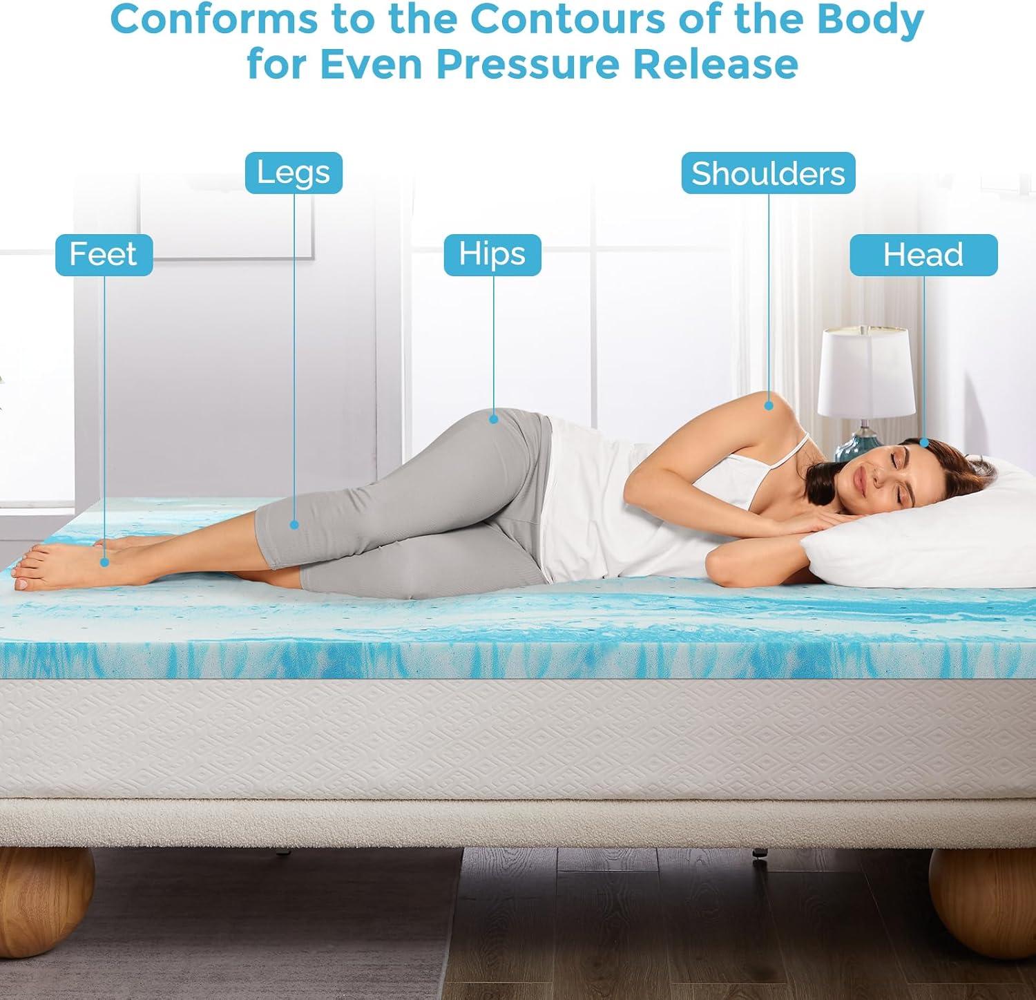 Mattress Topper, Queen Size Memory Foam Mattress Topper,Pressure Relief for Back Pain, 4 Inches