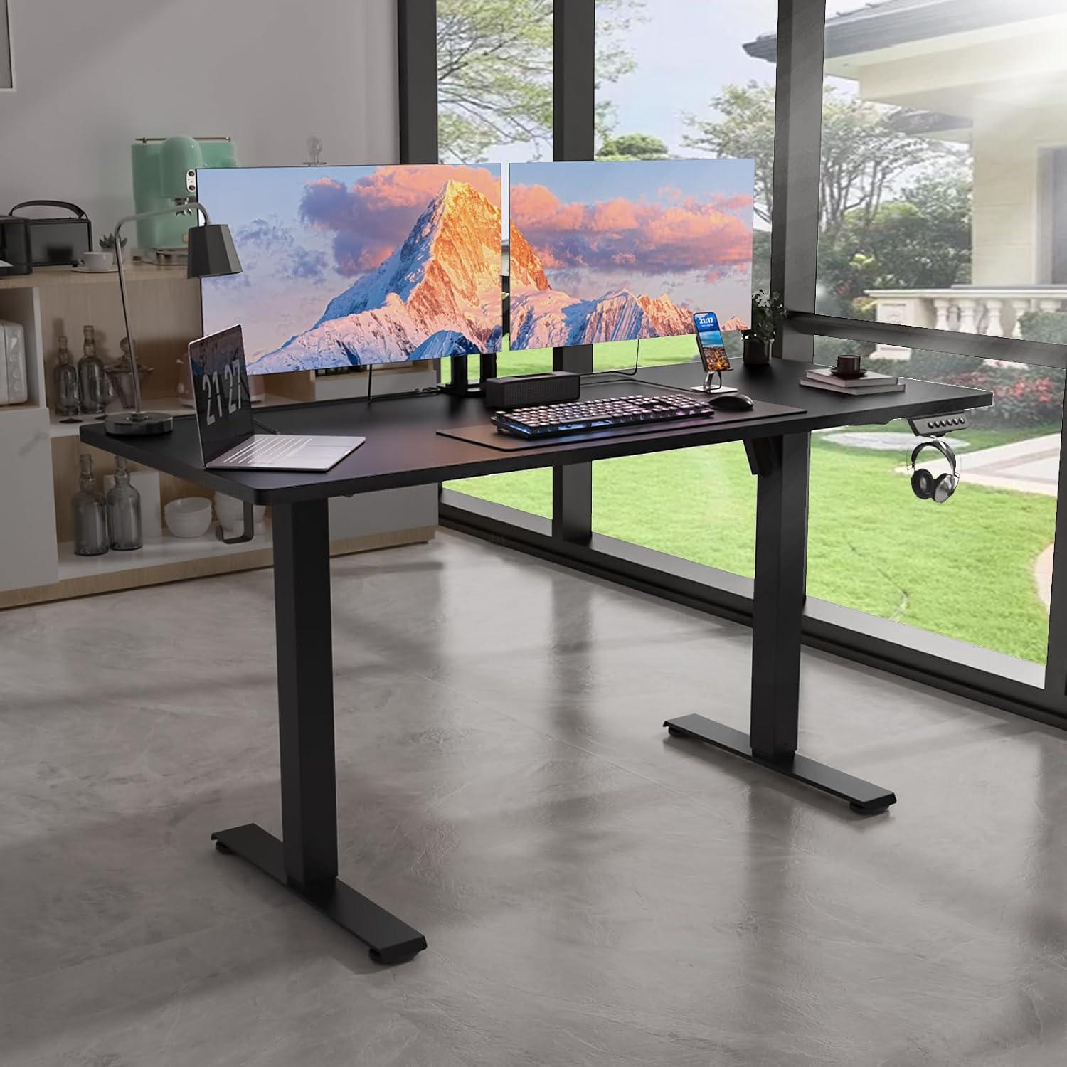 Vivo VIVO 55" x 24" Electric Sit Stand Desk, Height Adjustable Workstation (E155TB series)