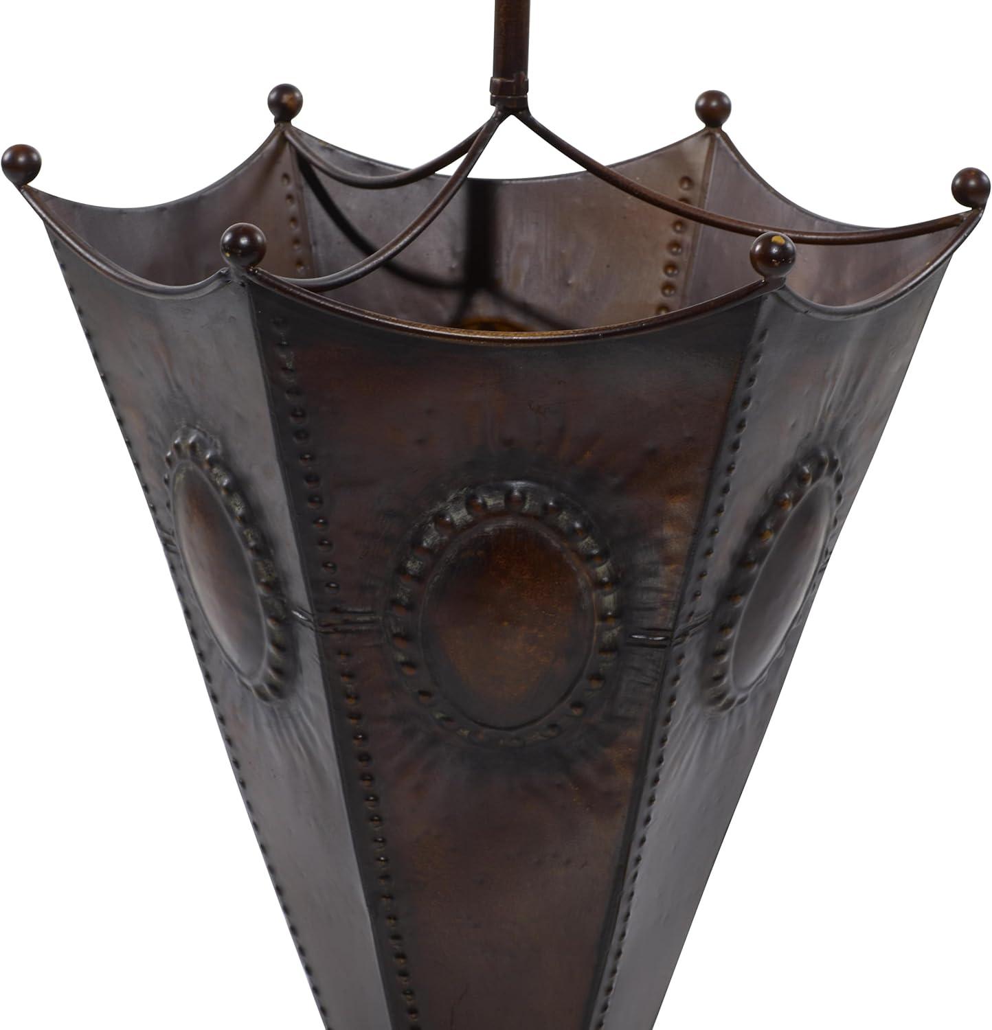 Antique Bronze Iron Umbrella Stand with Sculpted Base