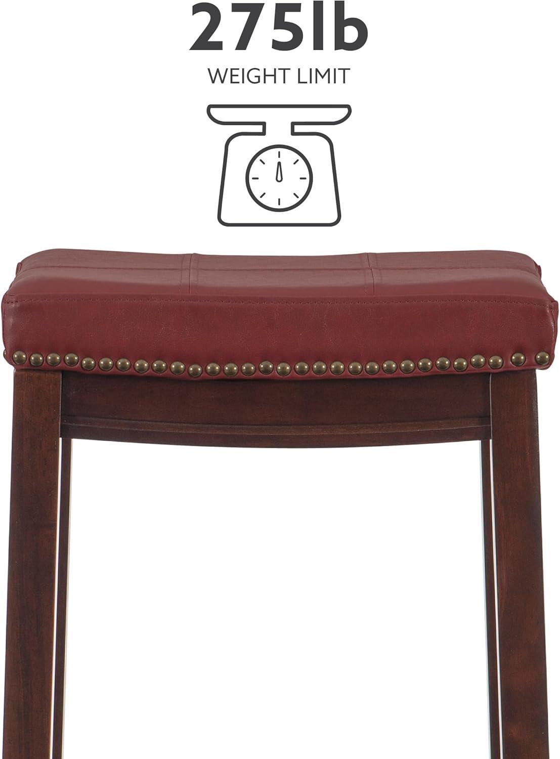 Padded Saddle Seat Barstool Hardwood - Linon