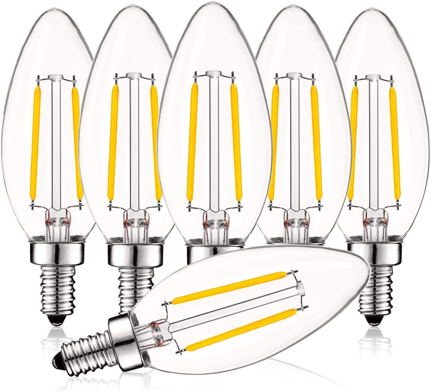 4 Watt (40 Watt Equivalent), CA11 LED, Dimmable Light Bulb, E12/Candelabra Base