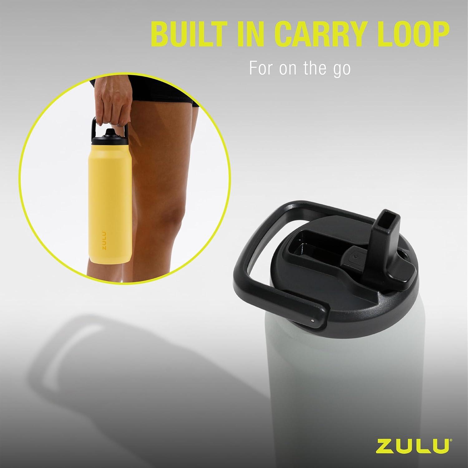 Zulu Base 32oz Stainless Steel Water Bottle - White