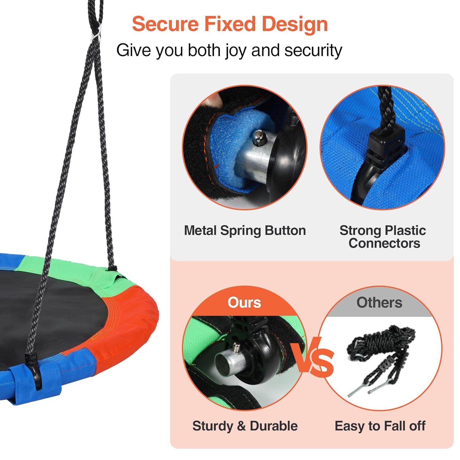MIHOVER Sturdy & Comfortable 43 Inch Saucer Tree Swing Flying Indoor Outdoor Play Set Swing for Kids - Blue