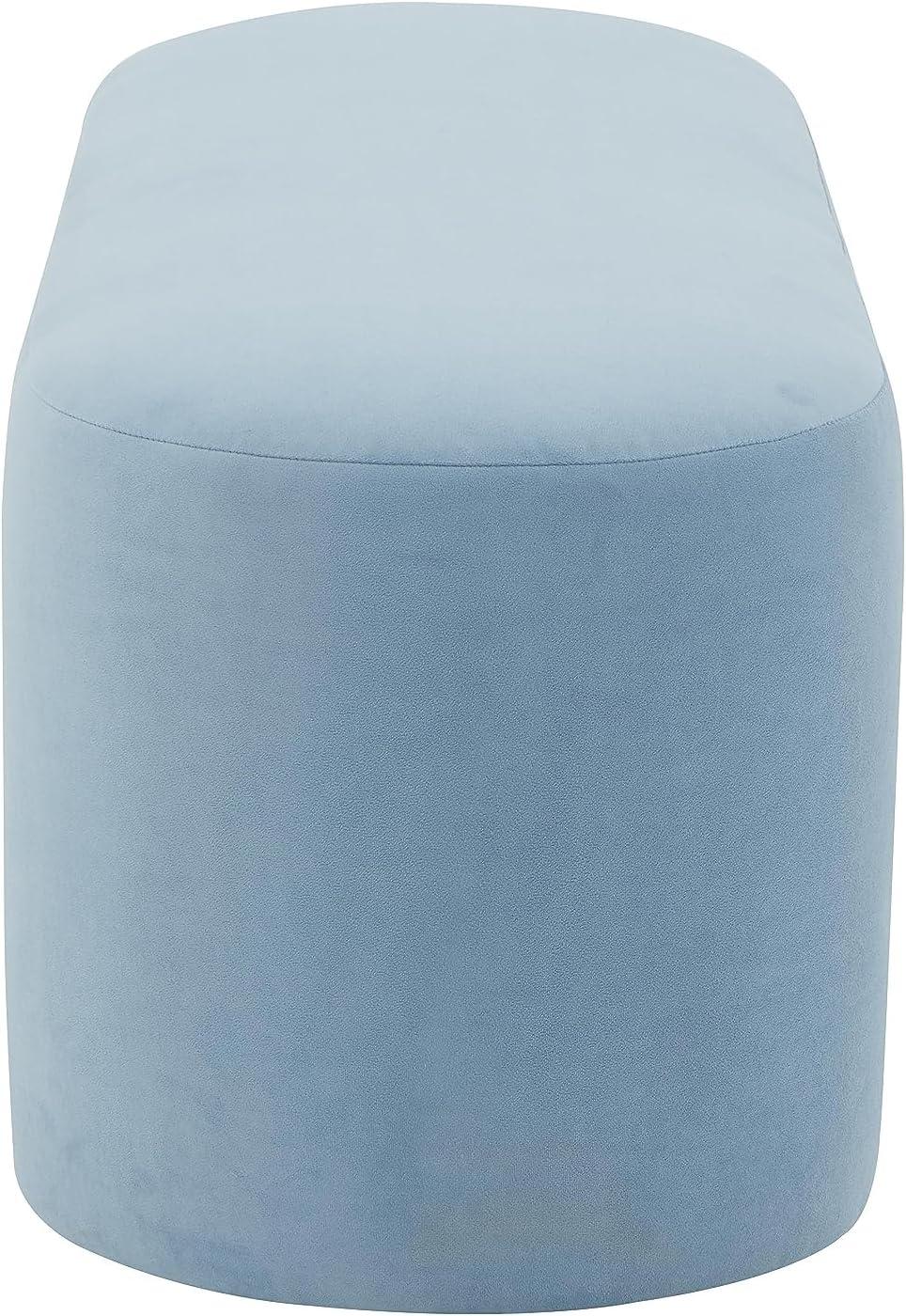 Elena Light Blue Velvet Contemporary Bench