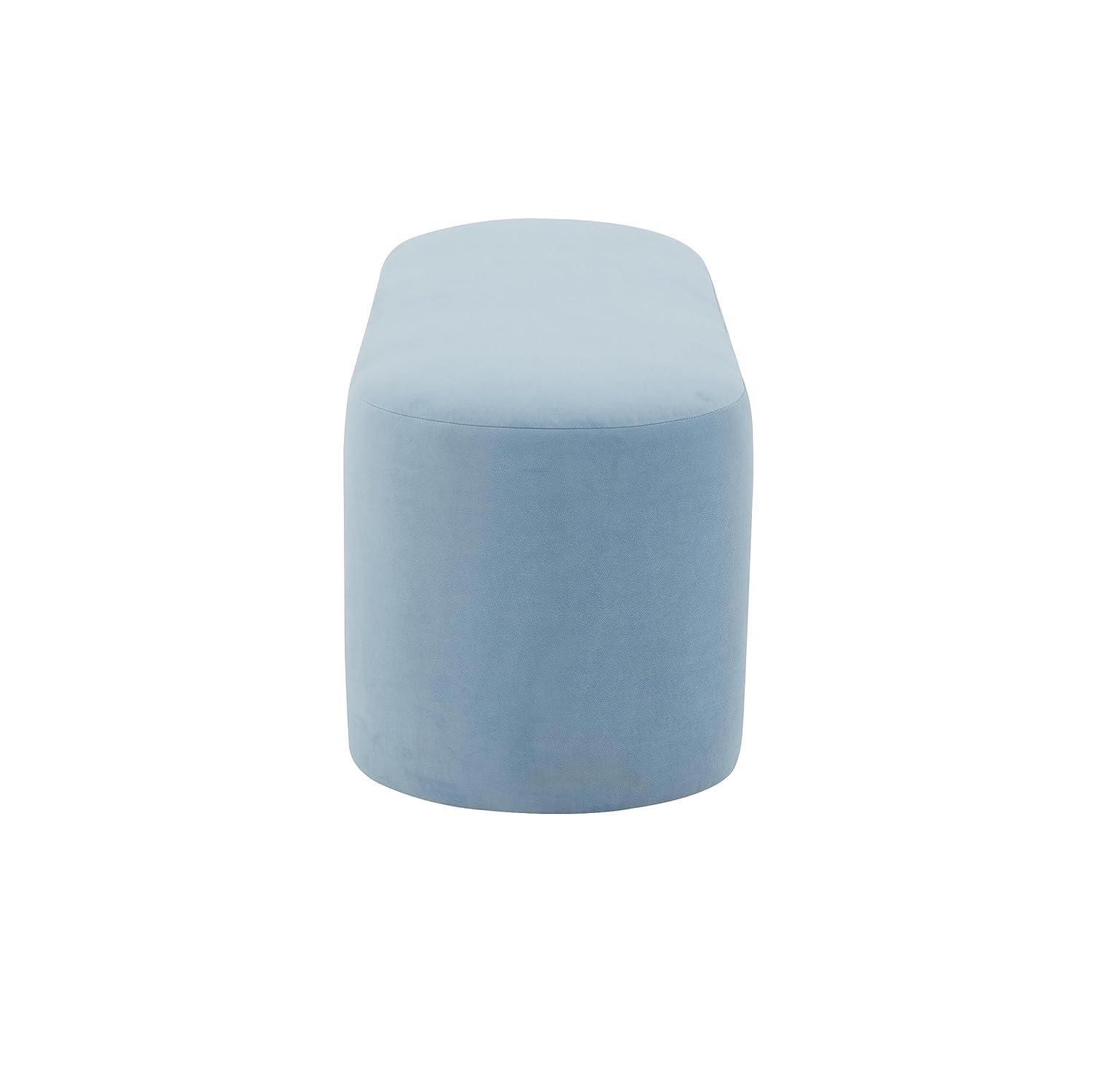 Elena Light Blue Velvet Contemporary Bench