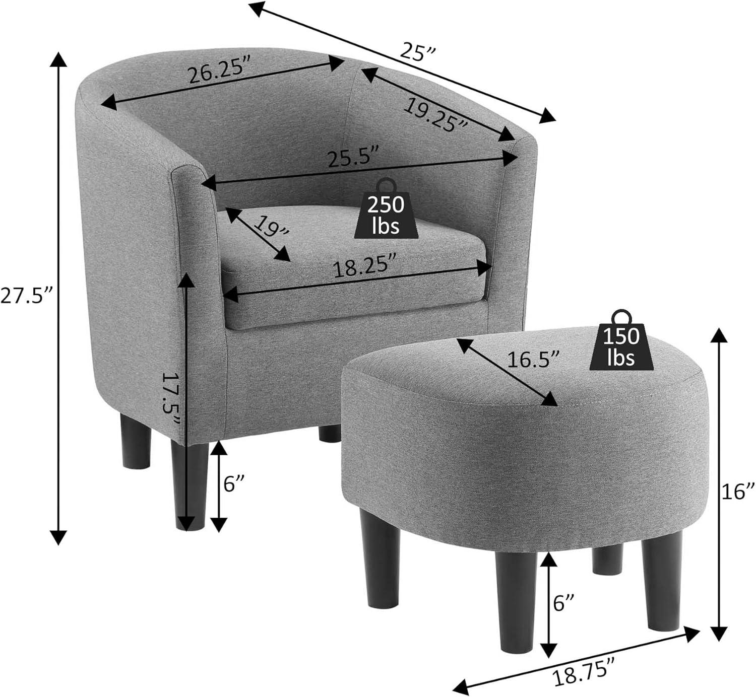 Take a Seat Churchill Accent Chair with Ottoman