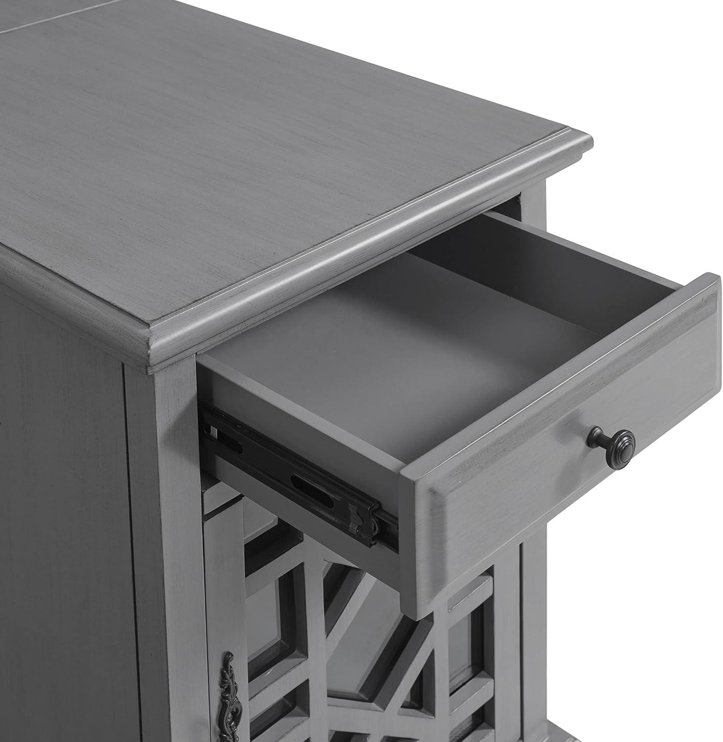 Martin Svensson Home Gray Elegant Chairside Table with Power