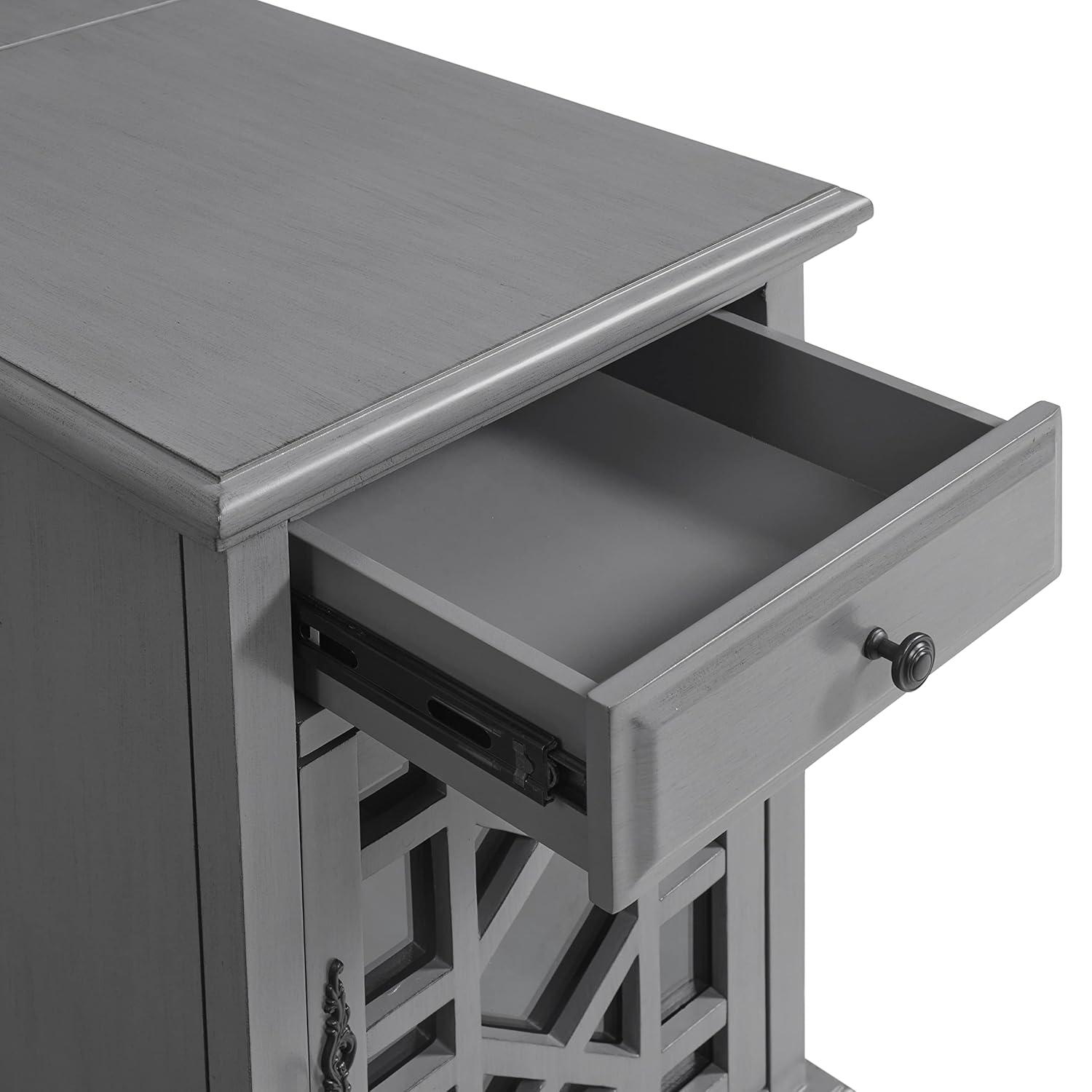 Martin Svensson Home Gray Elegant Chairside Table with Power