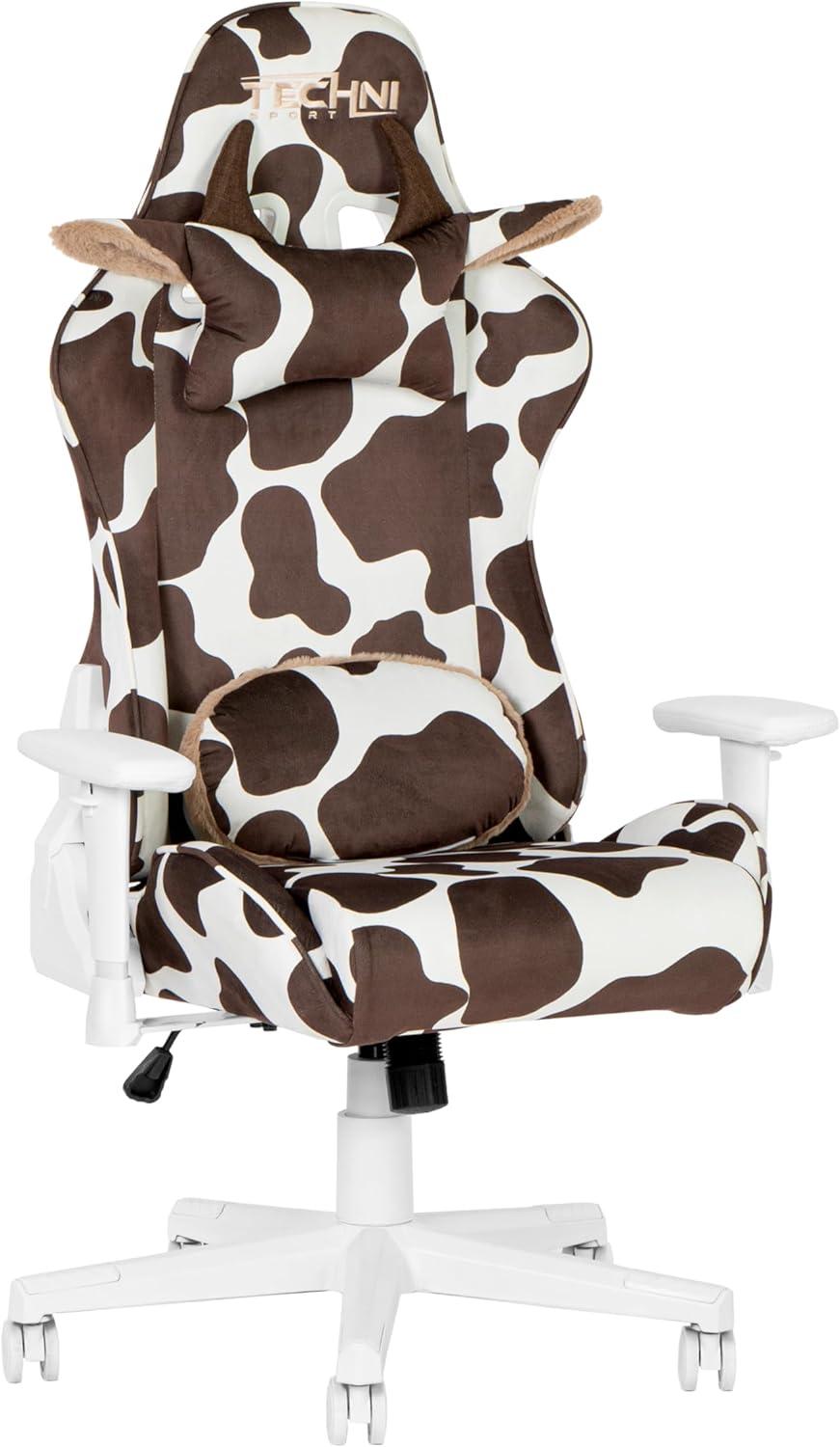 Inbox Zero Inbox Zero TS85 Brown COW Series Gaming Chair