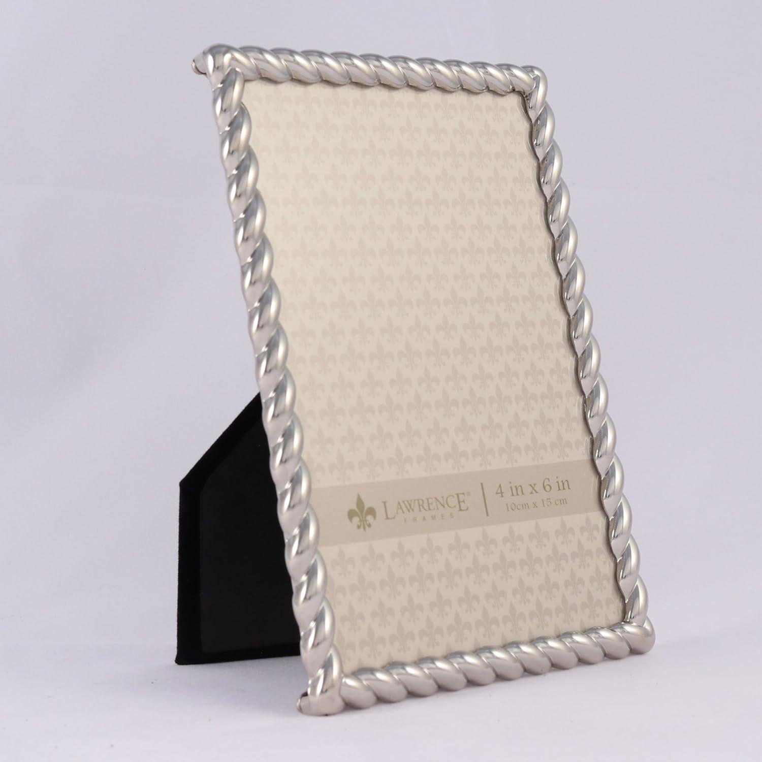 Lawrence Frames Silver Metal Rope 4x6 Picture Frame