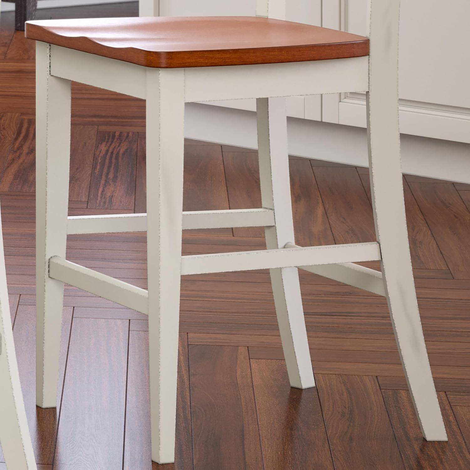 Monarch Counter Height Barstool Off White - Homestyles: Hardwood Island Chairs, Kitchen Stool with Back