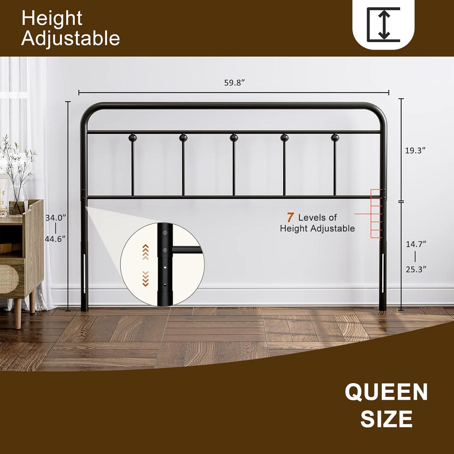 August Grove® August Grove® Metal Headboard - Adjustable Height - Farmhouse Victorian Style