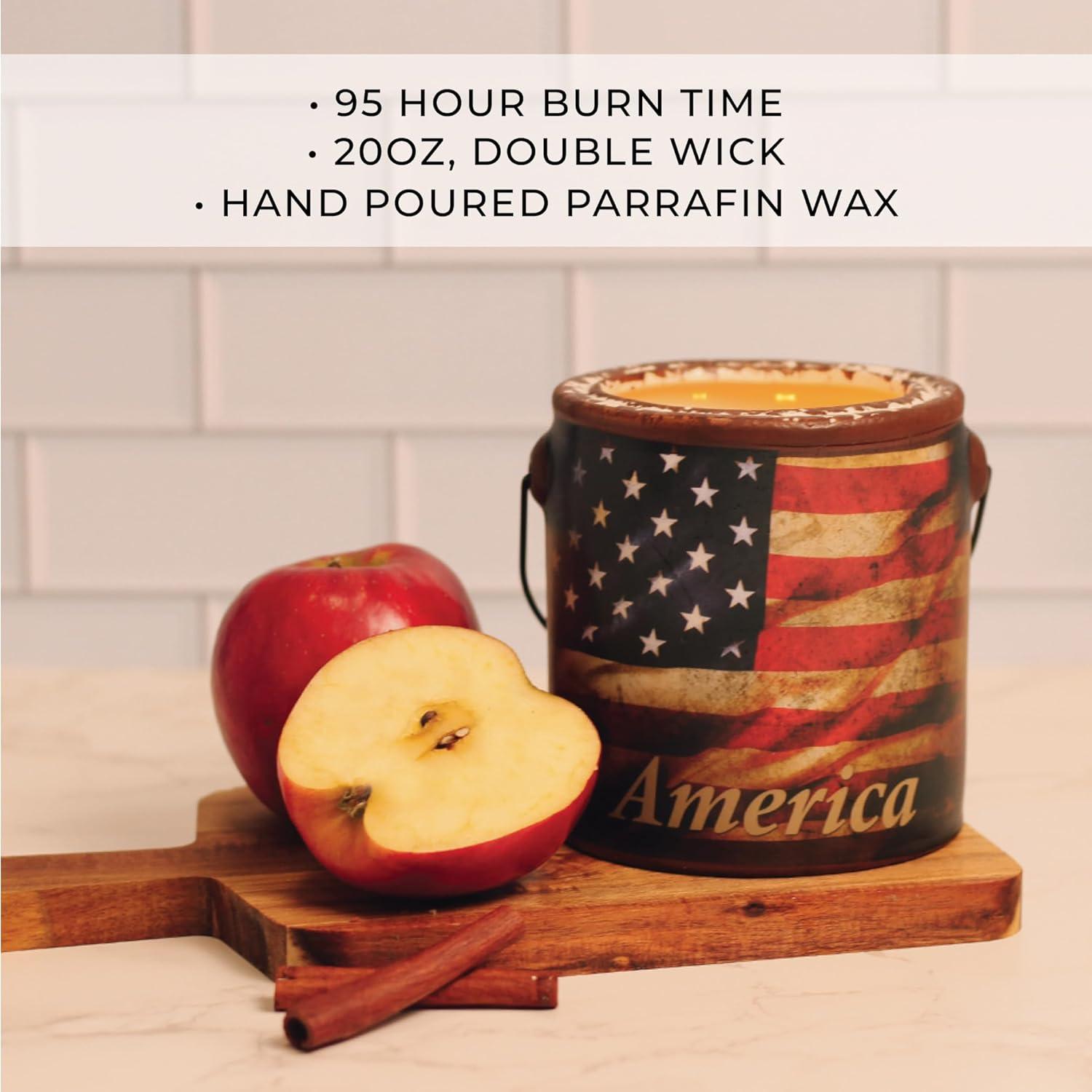 Patriotic Juicy Apple Scented Multi-Wick Glass Candle