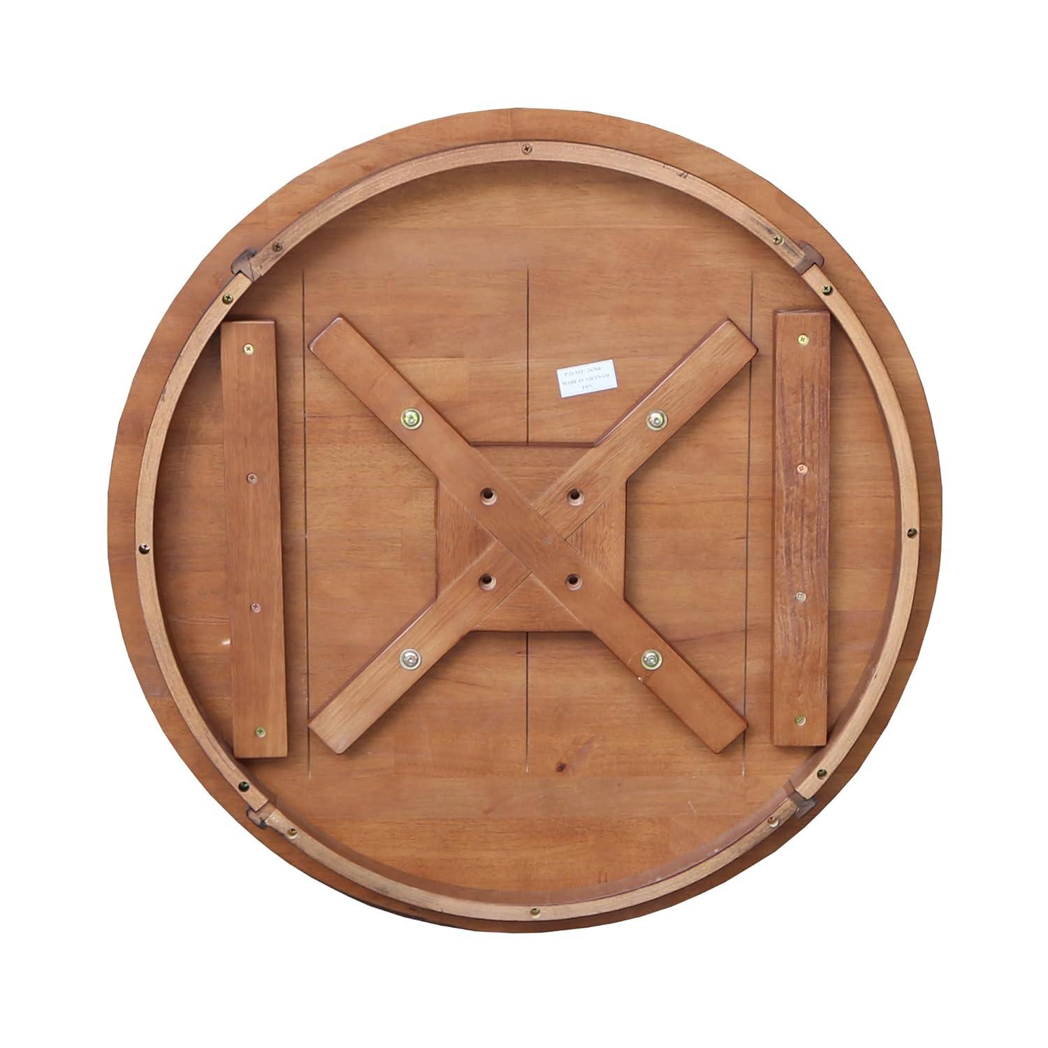 29.9" Dining Tables Laughlin Round Top Pedestal Distressed Oak - International Concepts: Hardwood, 2-Seater