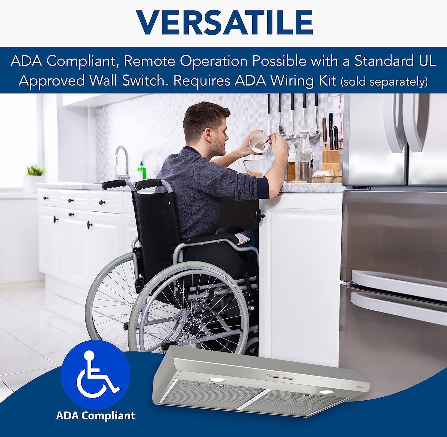 Broan NuTone Broan NuTone 30" Steel 250 CFM Convertible Under Cabinet Range Hood with Mesh Filter BKSH130SS