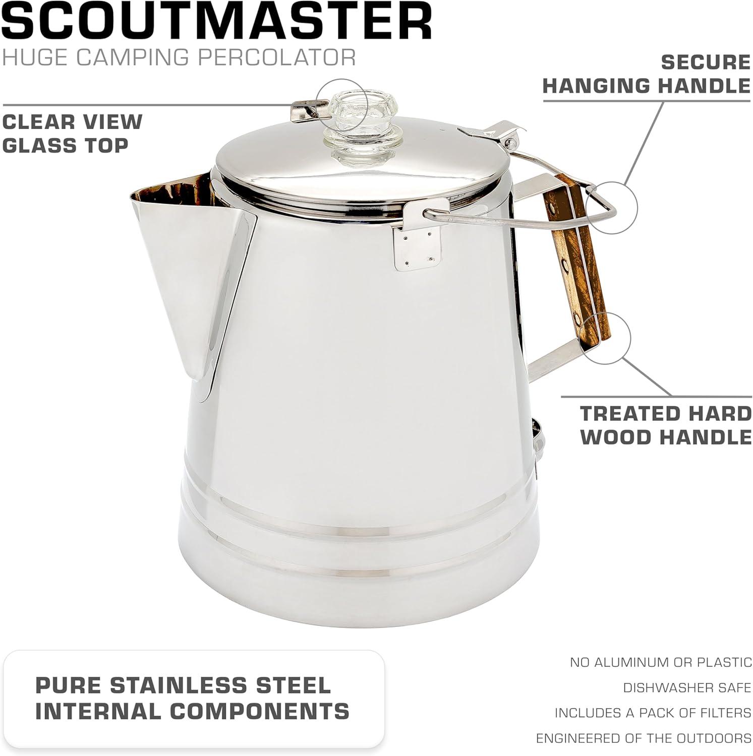 COLETTI Scoutmaster 24-Cup Stainless Steel Coffee Percolators