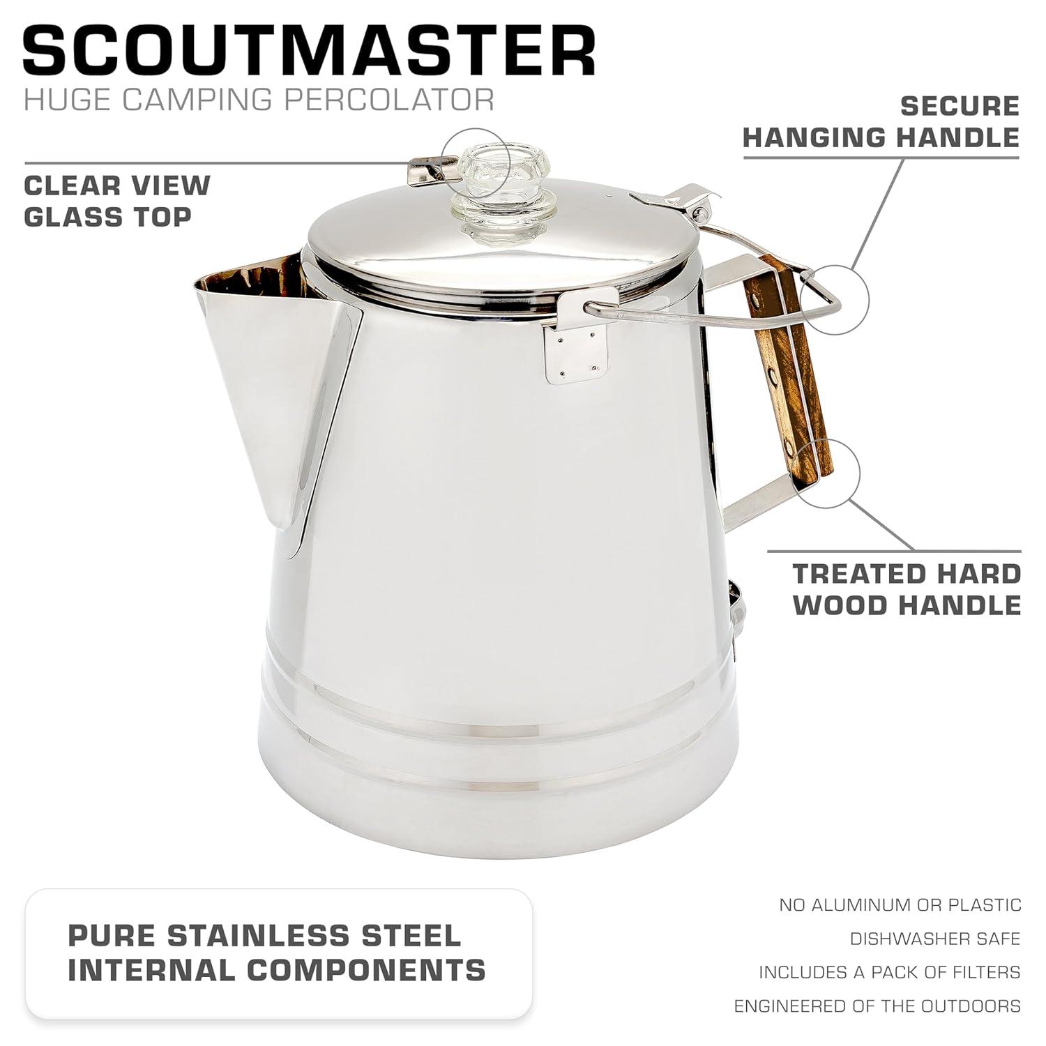 COLETTI Scoutmaster 24-Cup Stainless Steel Coffee Percolators