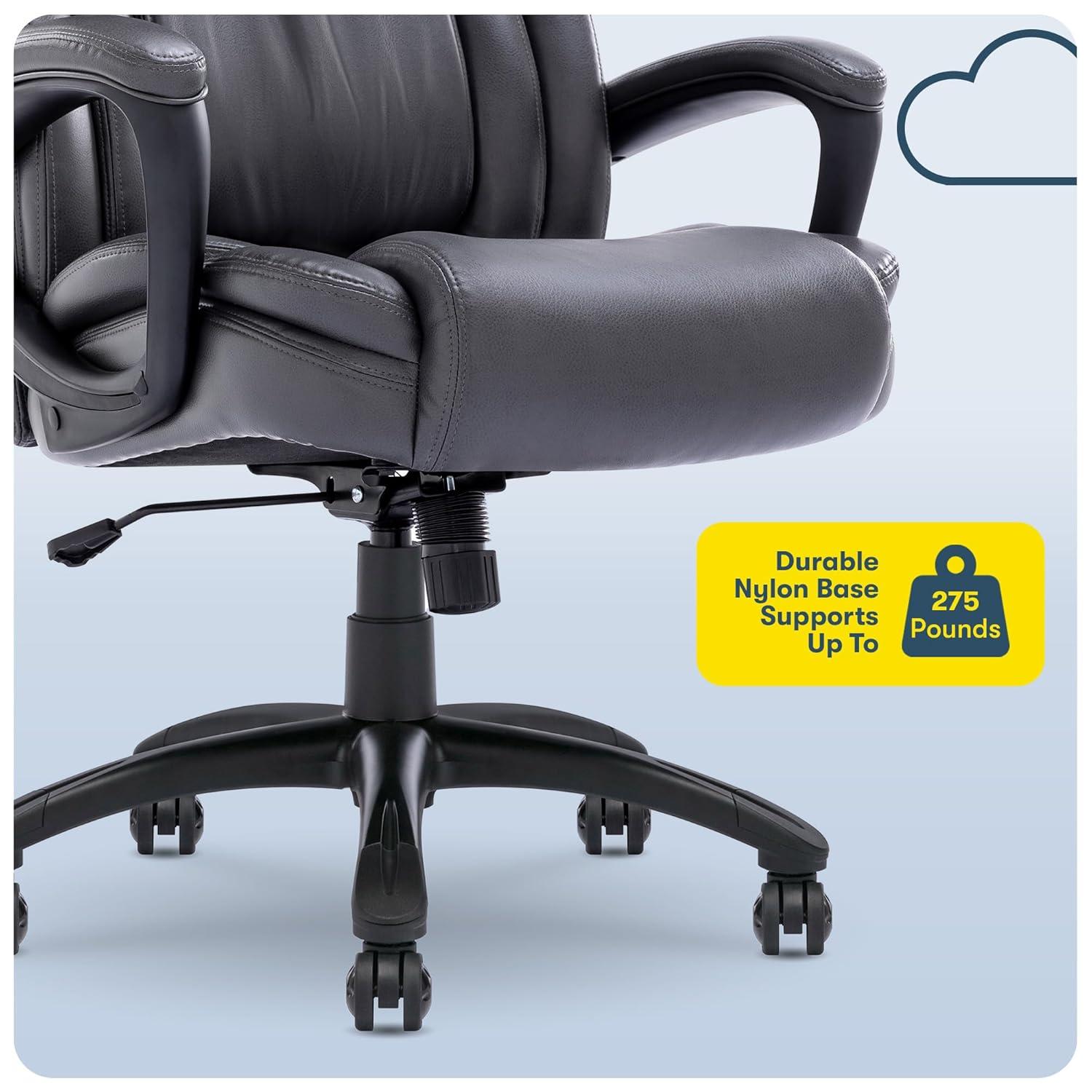 Serta Serta Garret Executive Office Chair, Ergonomic Lumbar Support, Semi-Plush Cushion, Body Pillows