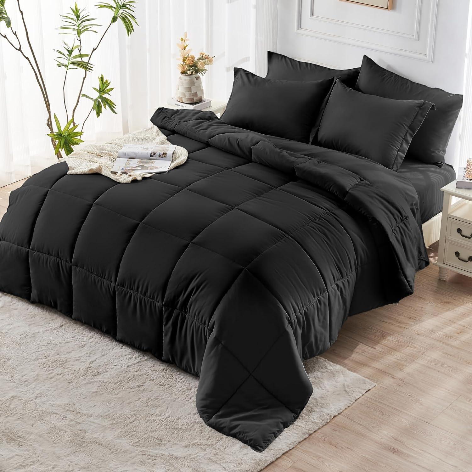 Black Queen Reversible Down Alternative Microfiber Bedding Set