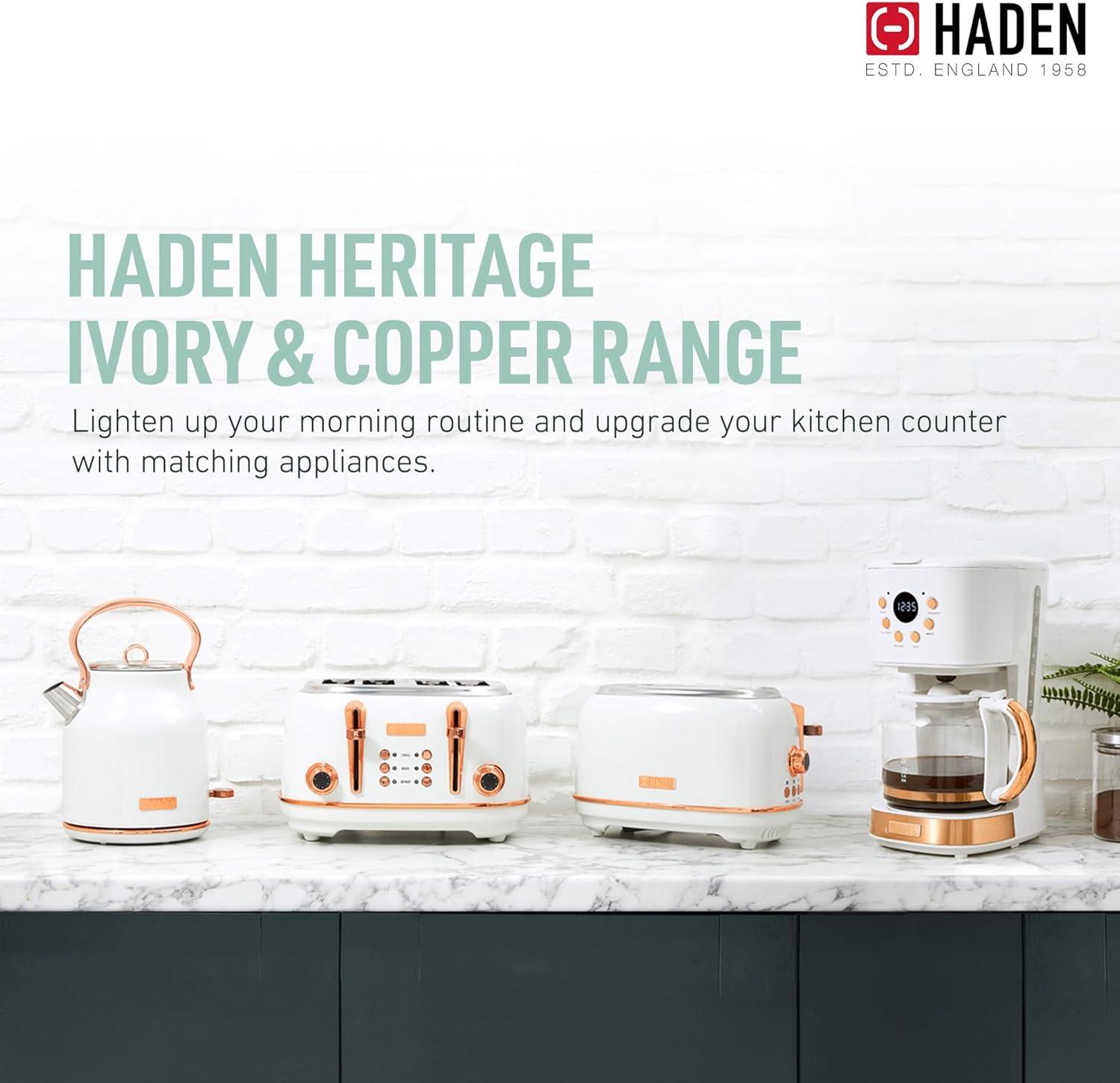 HADEN Heritage Ivory and Copper 12-Cup Programmable Coffee Maker