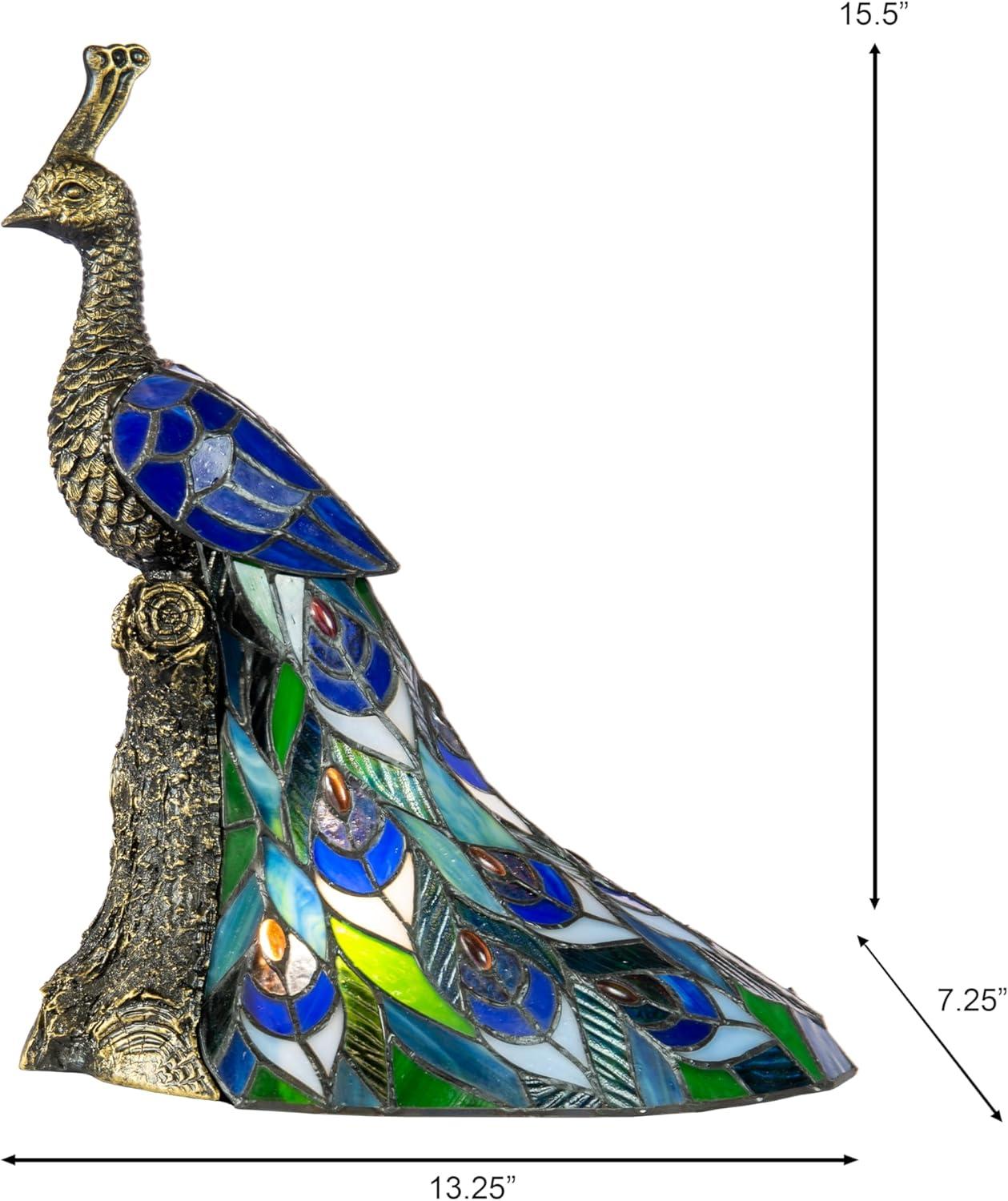 Dale Tiffany 1-Light Resin & Art Glass Accent Lamp in Bronze/Blue